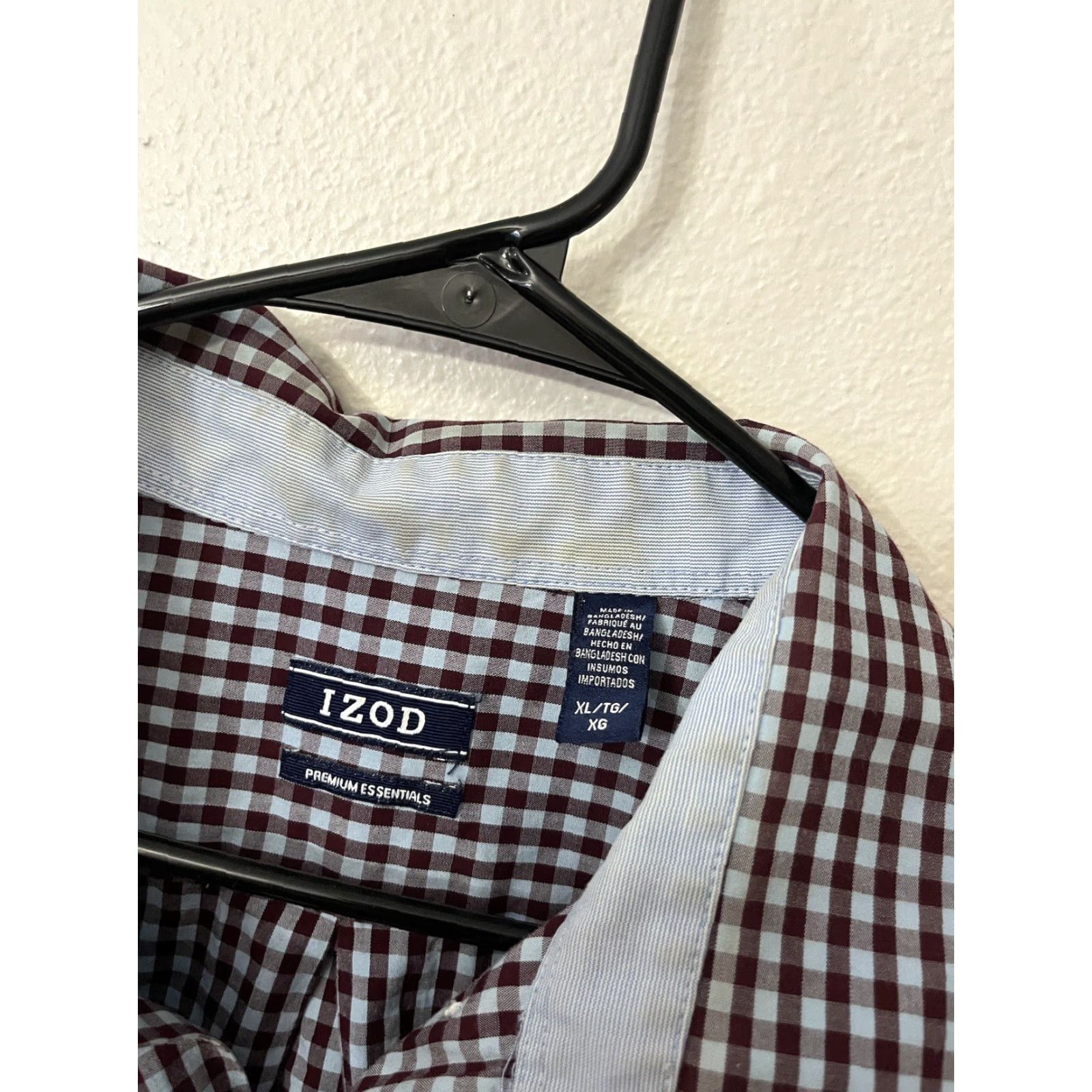 Izod IZOD Shirt Mens XL Multicolor Gingham Plaid Button-Up Long Sleeve Chest Pocket Mens Size US XL / EU 56 / 4 - 2 Thumbnail