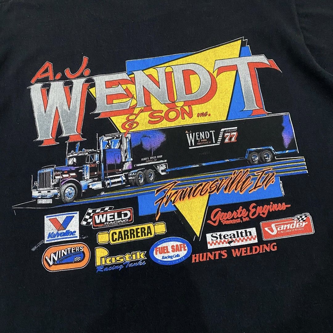 All Sport Vintage 90s Joey Saldana Wendt Racing Nascar Tshirt Size US L / EU 52-54 / 3 - 7 Thumbnail