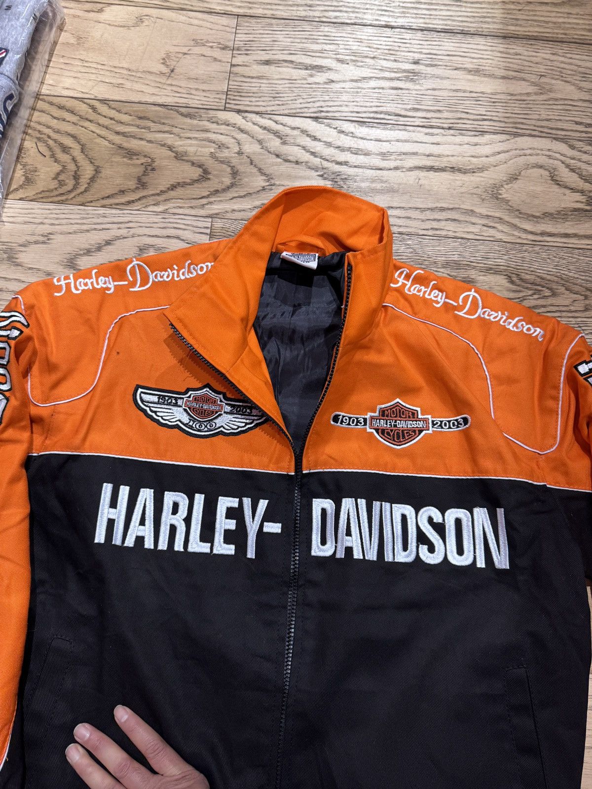 Vintage Harley Davidson embroidered rework bomber jacket size Large Size US L / EU 52-54 / 3 - 6 Thumbnail