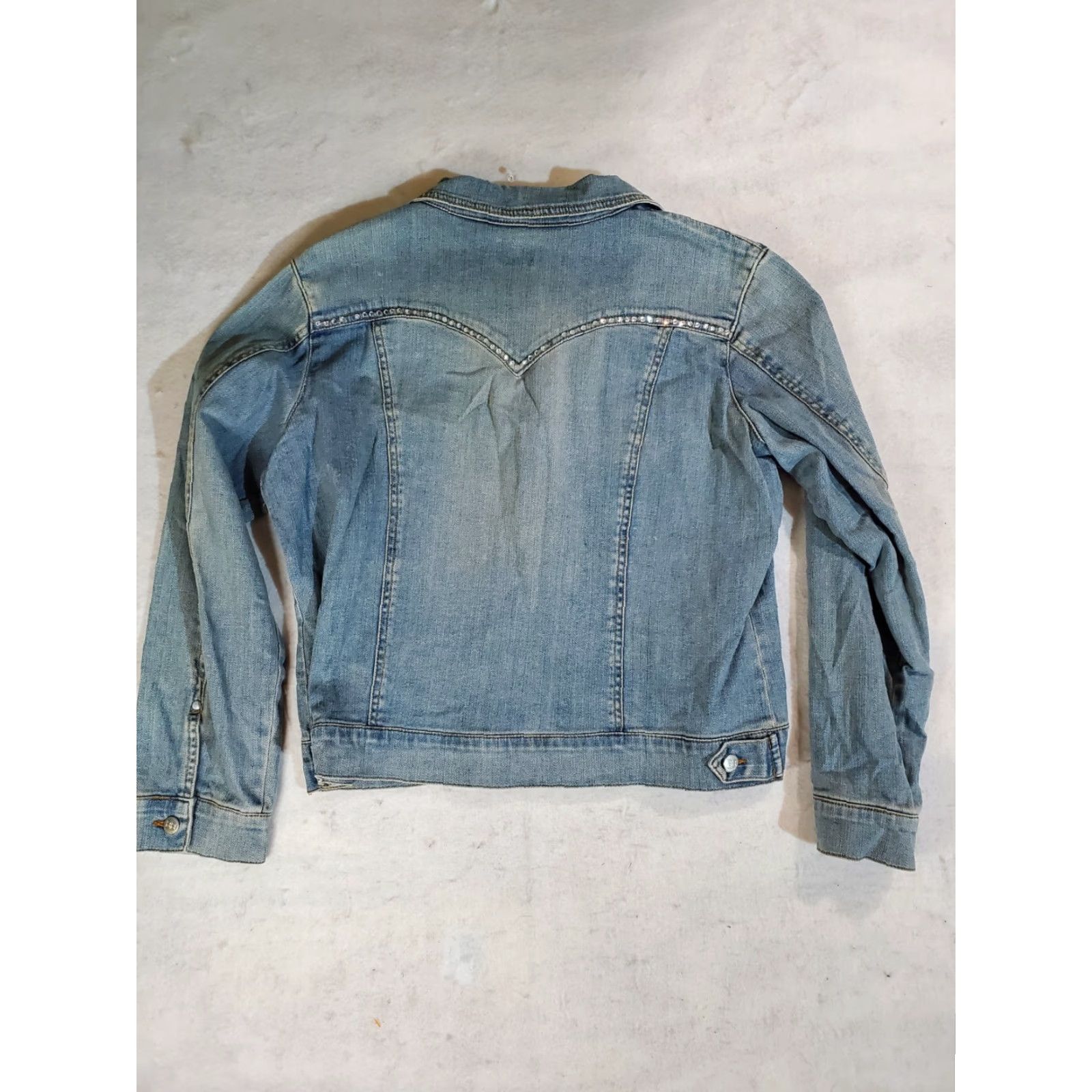 Denime VINTAGE Bit & Bridle Women's Western Blue Denim Jacket Cropped Sz Large Bling Button-up Jacket Size L / US 10 / IT 46 - 8 Thumbnail