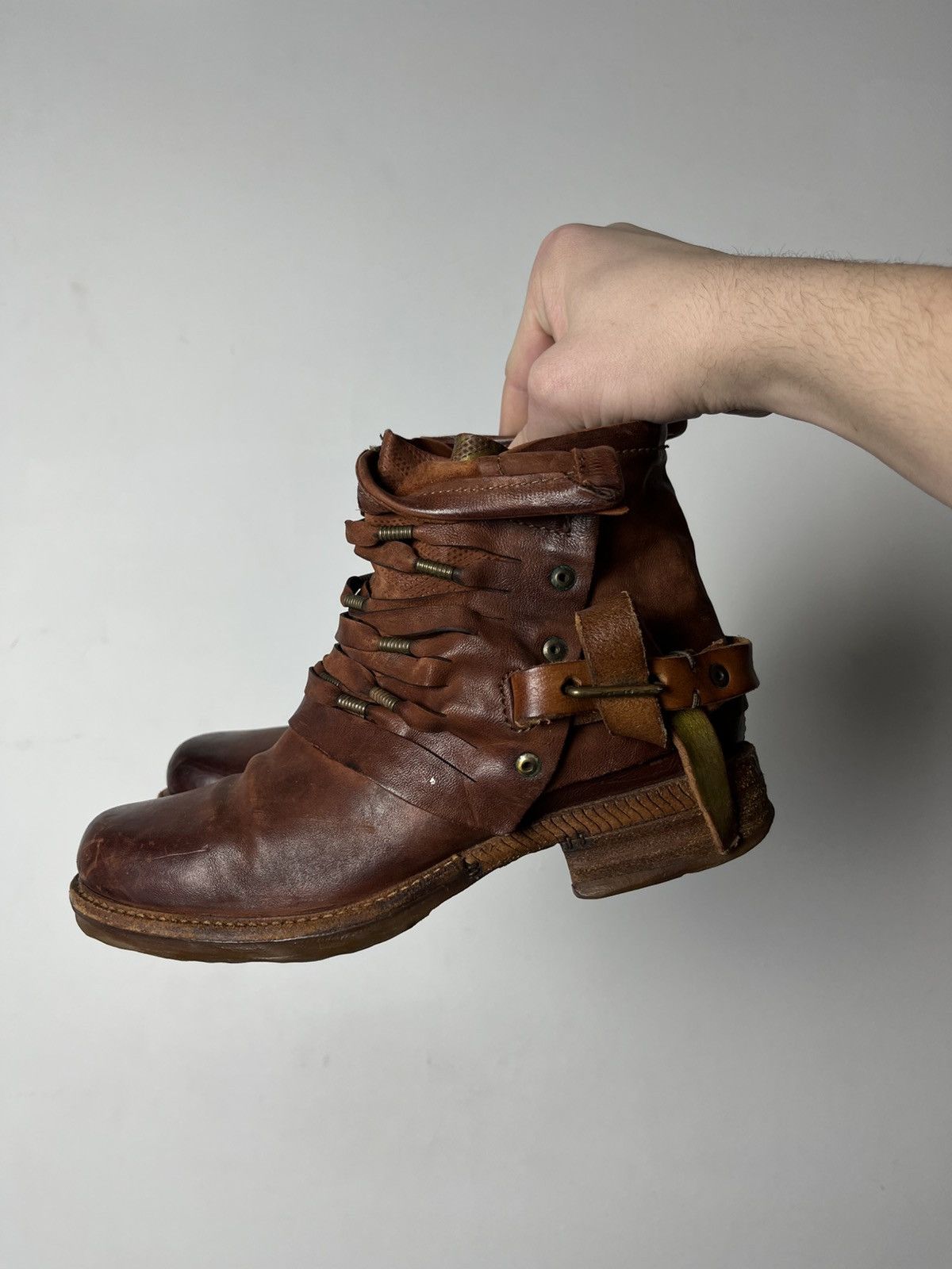 A.S.98 🔥A.S.98 AIRSTEP ANKLE STRAPS LEATHER 90'S BOOTS GUIDI VIBE Size US 6.5 / IT 36.5 - 2 Thumbnail