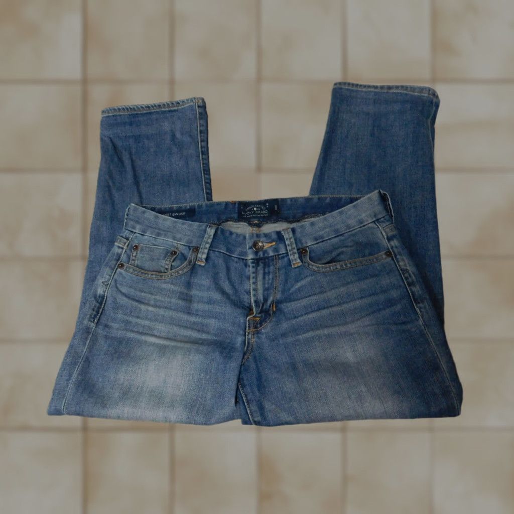 Lucky Brand Lucky Brand Jeans Cropped Women 4 Blue Denim Cotton Blend Zipper Inseam 24 in Regular Rise Cropped 24in Center Zippered blue Women Jeans Size 27" / US 4 / IT 40 - 1 Thumbnail