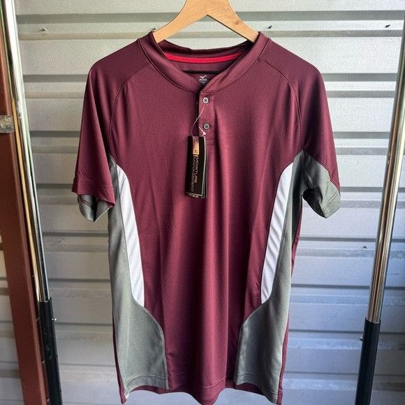 Mizuno NWT MIZUNO MEN’S T-SHIRT JERSEY BURGUNDY/GRAY SZ SMALL S Size US S / EU 44-46 / 1 - 1 Thumbnail