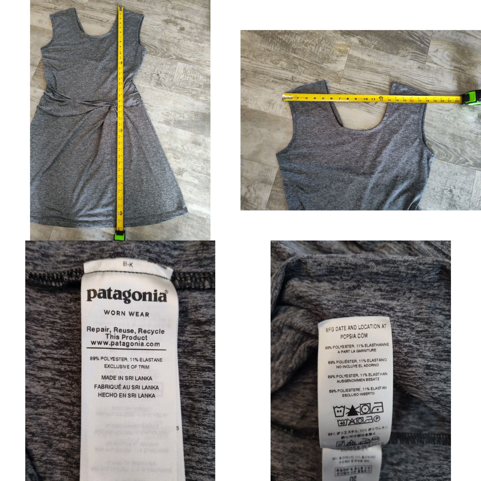 Patagonia Patagonia Dress L Womens Gray Seabrook Twist V Neck Stretch Performance 59140 Size L / US 10 / IT 46 - 8 Thumbnail