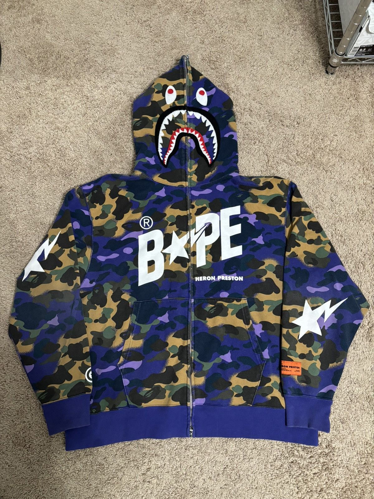パーカー・フーディ BAPE x Heron Preston Mix 1st Camo Shark Zip Hoodie BAPE x Heron Preston Mix 1st Camo Shark Relaxed Fit Full Zip