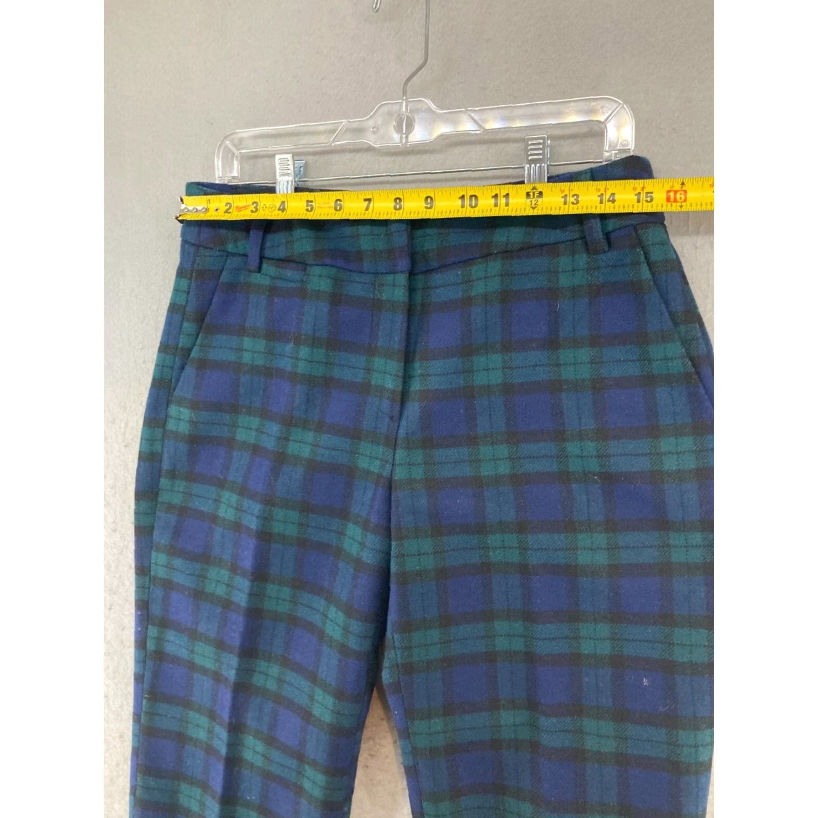Vintage Chadwicks Womens Pants 6 Blue Plaid Green Lined Dress Pants Casual Workwear Size 28" / US 6 / IT 42 - 2 Thumbnail