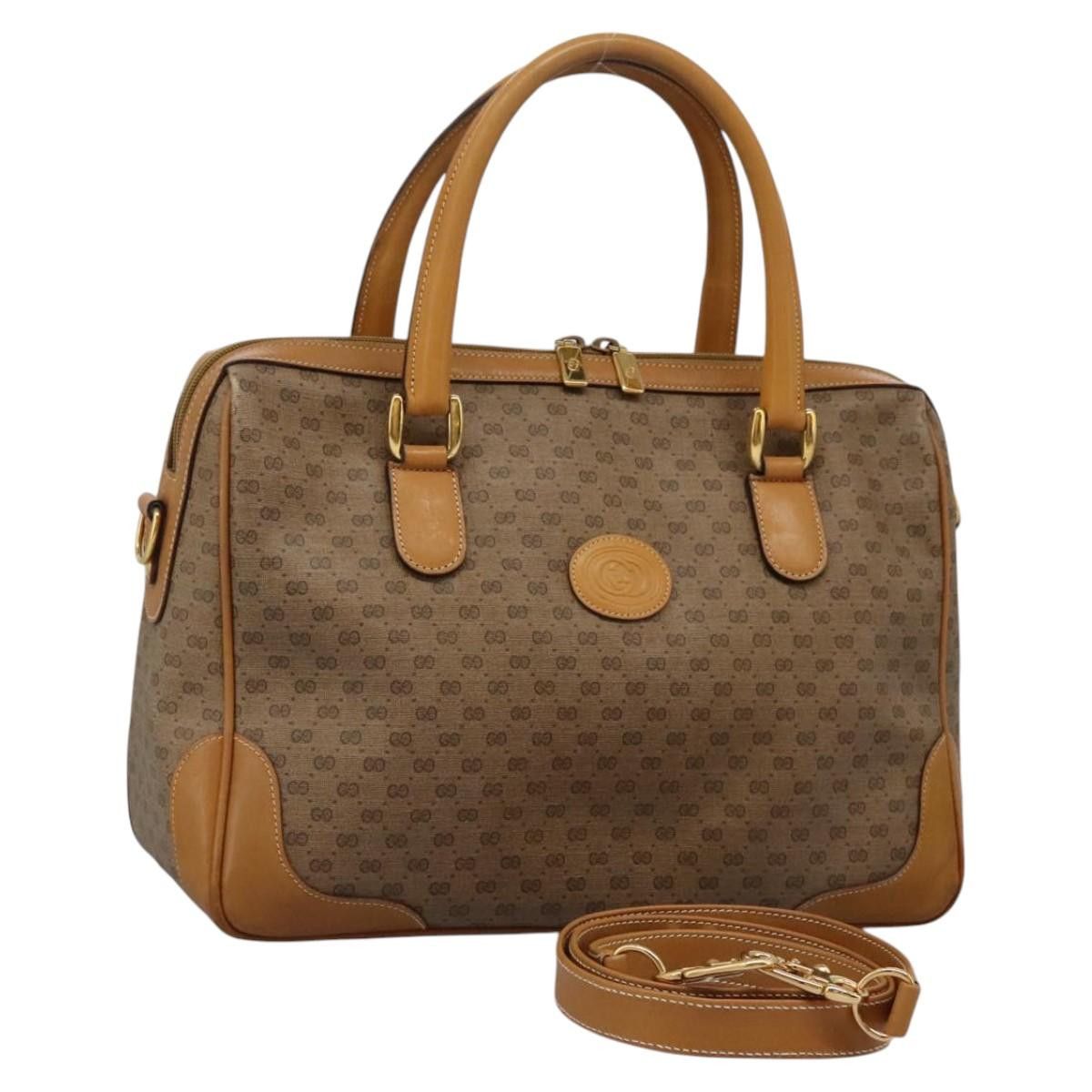 GUCCI Micro GG Supreme Hand Bag PVC 2way Beige Gold 002 123 0033