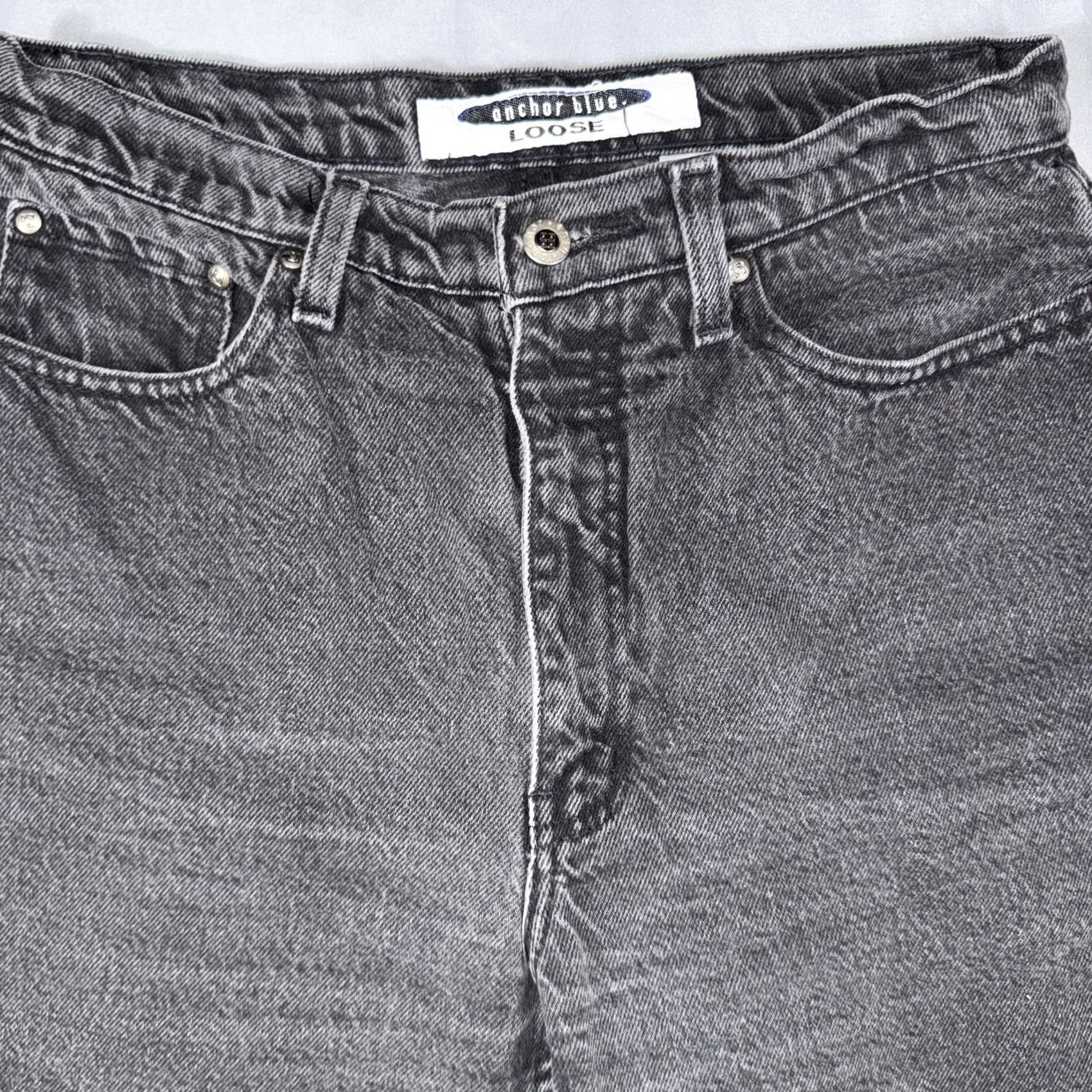 Anchor Blue VINTAGE Anchor Blue Jeans Loose Fit Charcoal Wash 11/12S Juniors 5-Pocket Denim Relaxed Straight Womens Size 32" / US 10 / IT 46 - 5 Thumbnail