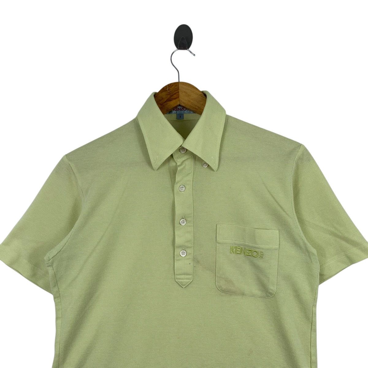 Kenzo × Vintage Vintage KENZO GOLF Pocket Yelow Button Up Shirt Size US S / EU 44-46 / 1 - 2 Thumbnail