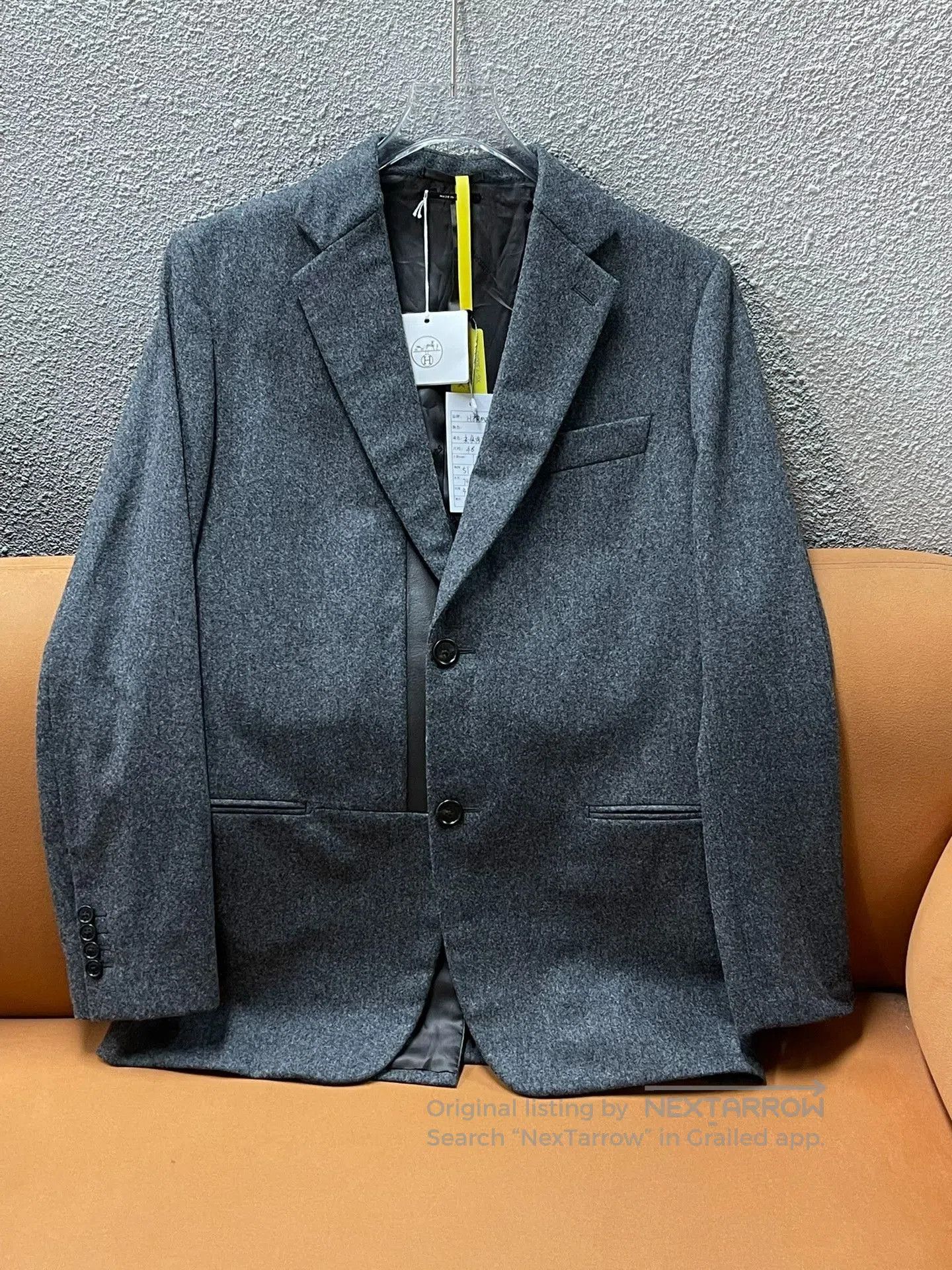 Hermes Hermès Gray Wool Men's Suit Jacket. Size US M / EU 48-50 / 2 - 1 Thumbnail