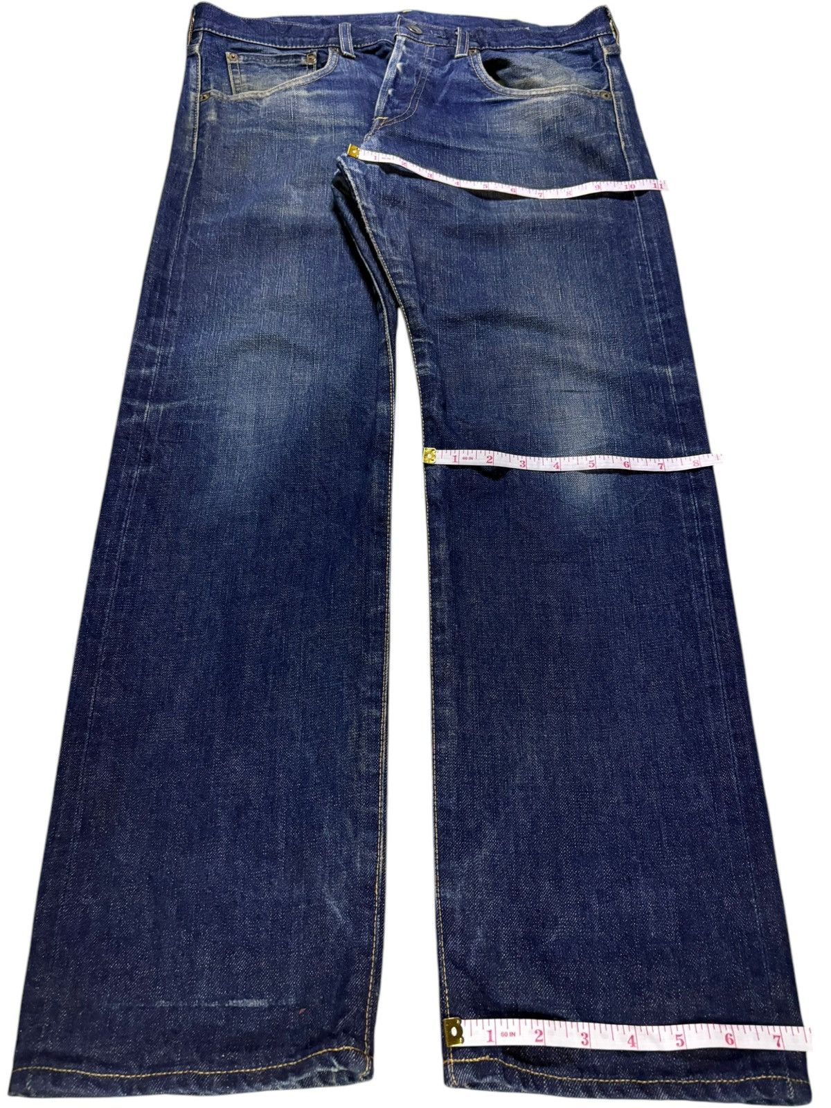 Designer × Japanese Brand Vintage Japanese Brand Selvedge Button Fly Mud Wash Jeans Size US 33 - 14 Thumbnail