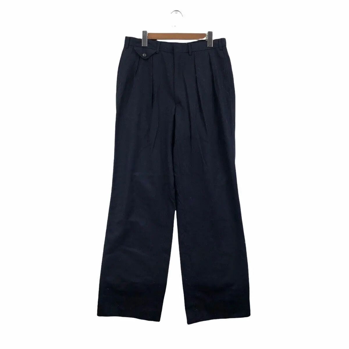 90s USA製 Polo by RalphLauren wool slacks Vintage 90' POLO RALPH LAUREN Blue Wool Casual Pant Chino
