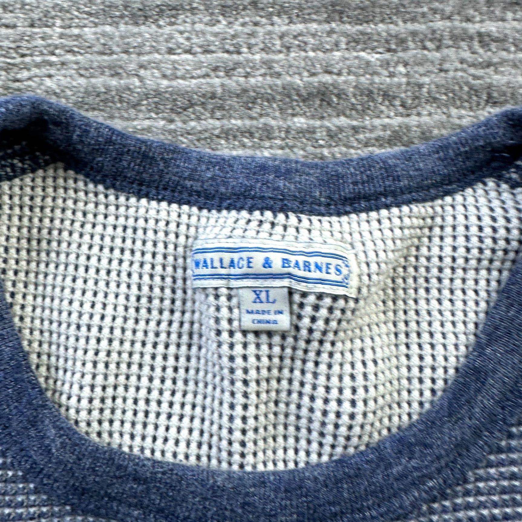 J.Crew J.CREW Shirt XL Wallace & Barnes Mens Blue Thermal Waffle Crew Neck Cotton Knit Vintage? No (revised: Non-vintage) Size US XL / EU 56 / 4 - 6 Thumbnail