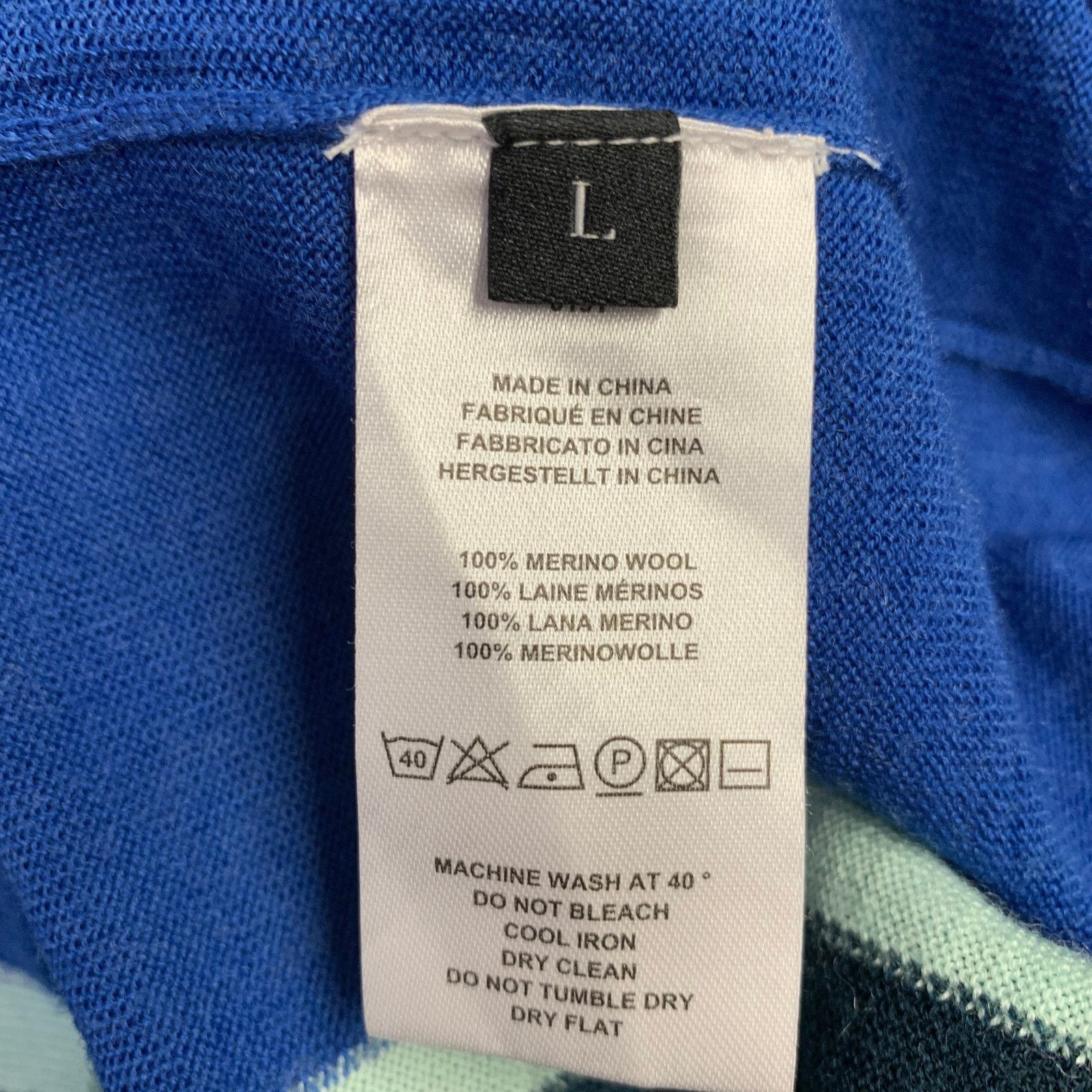 Paul Smith Size L Blue Navy Color Block Merino Wool Half Zip Pullover Size US L / EU 52-54 / 3 - 6 Thumbnail