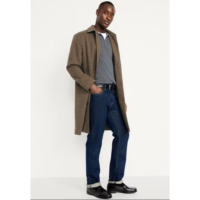 Old Navy Old Navy Men's Brown Relaxed Houndstooth Topcoat Size XXL Size US XXL / EU 58 / 5 - 2 Thumbnail