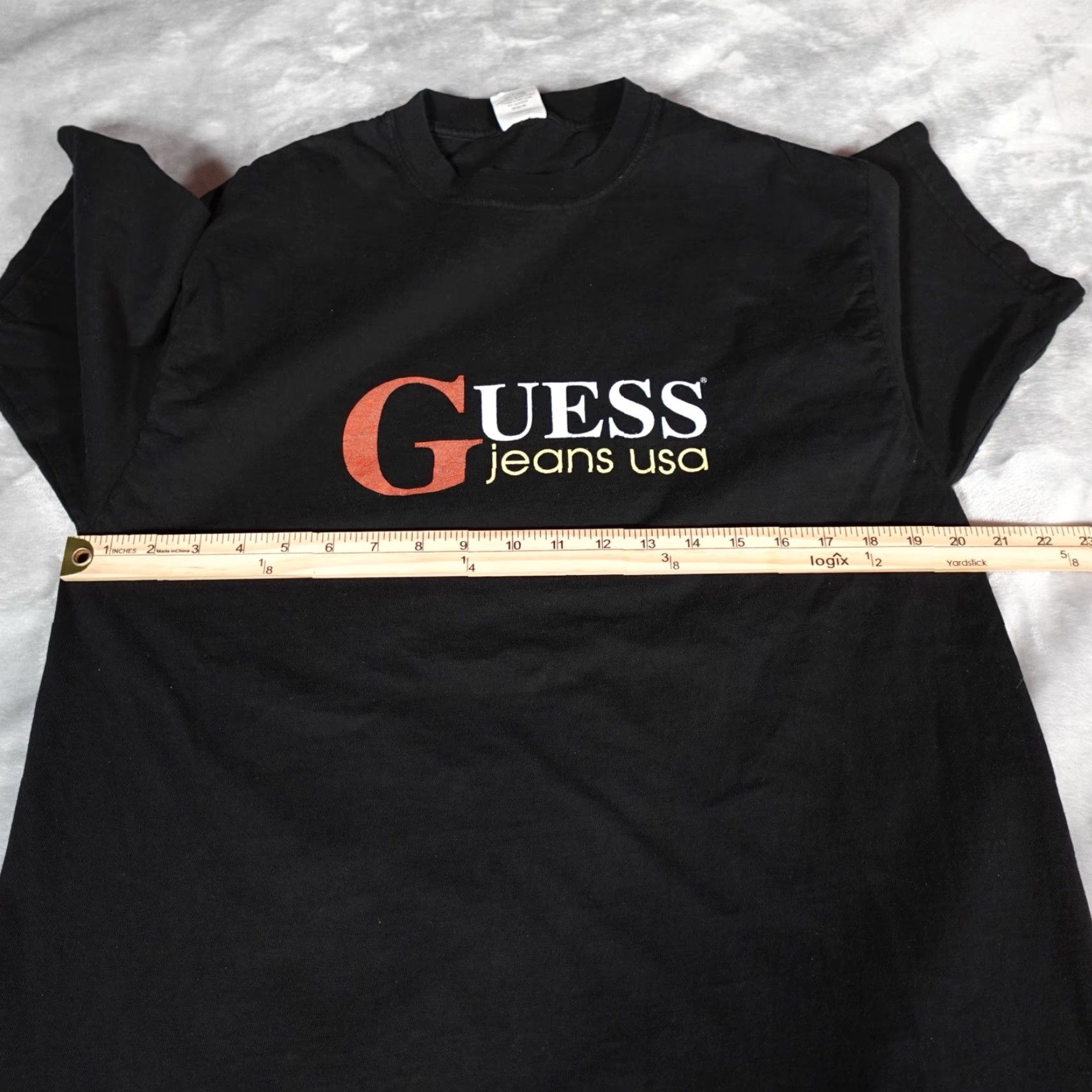 Guess VINTAGE Guess Jeans USA Graphic T-Shirt Men's Tall Medium Black 90s USA Logo Easy Care Size US M / EU 48-50 / 2 - 7 Thumbnail