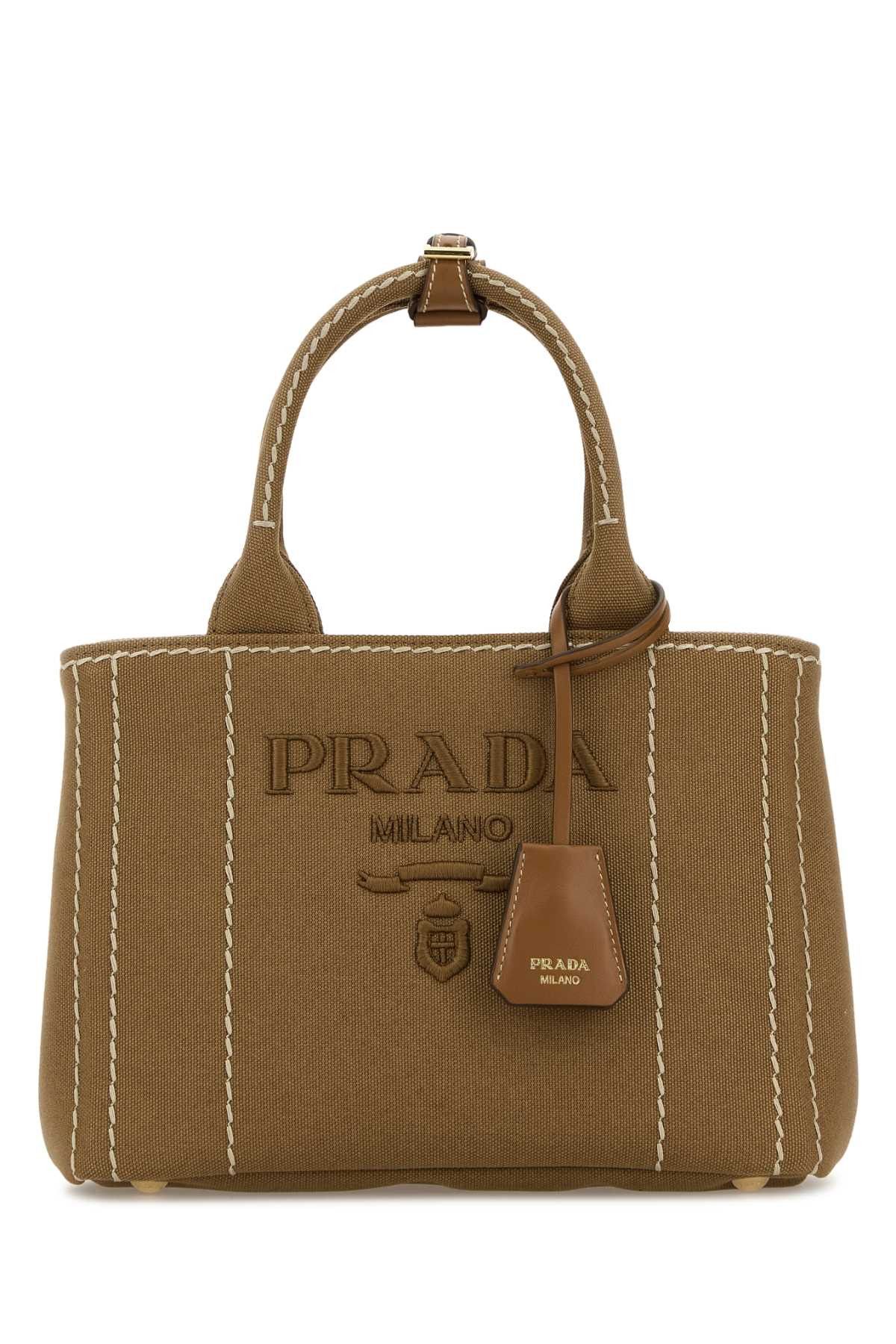 Prada Camel Canvas Handbag Size ONE SIZE - 1 Thumbnail