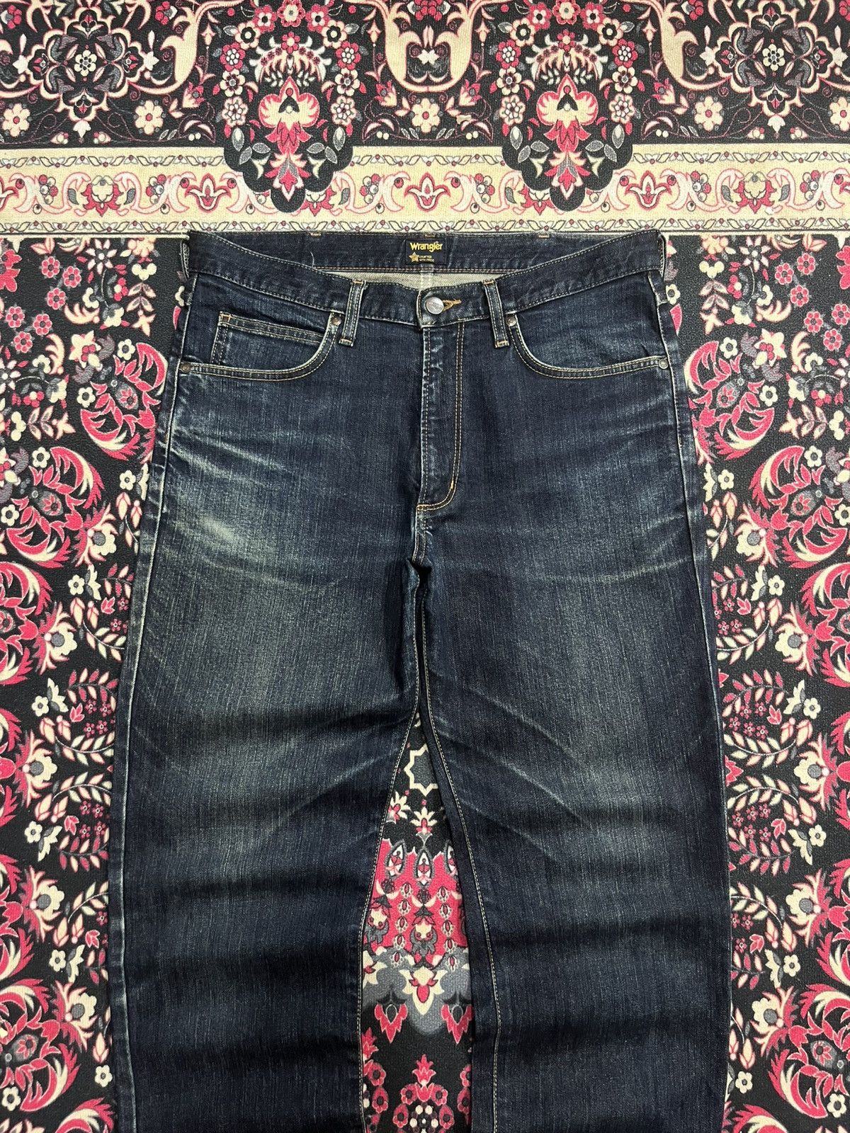 Wrangler Vintage Wrangler Dark Blue Washed Straight Leg Jeans Size US 33 - 3 Thumbnail