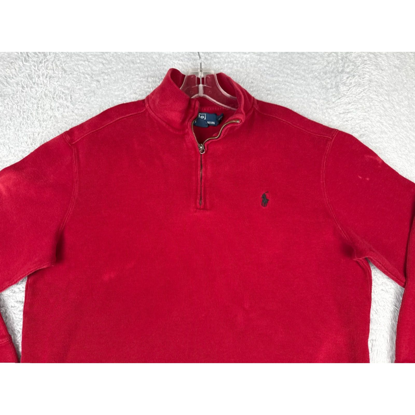 Polo Ralph Lauren Polo Ralph Lauren Sweater Shirt Men L Red 1/4 Zip Mock Neck Long Sleeve Cotton Knit Size US L / EU 52-54 / 3 - 4 Thumbnail