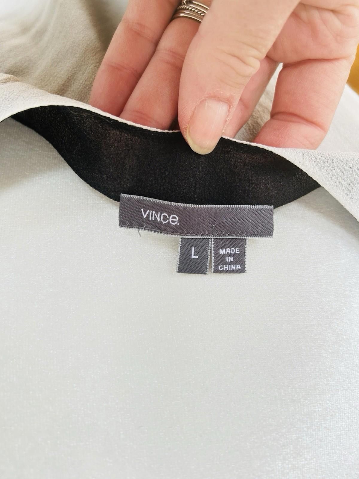 Vince Vince Layered Black Cream 100% Silk Camisole Whimsy Goth L Size L / US 10 / IT 46 - 5 Thumbnail
