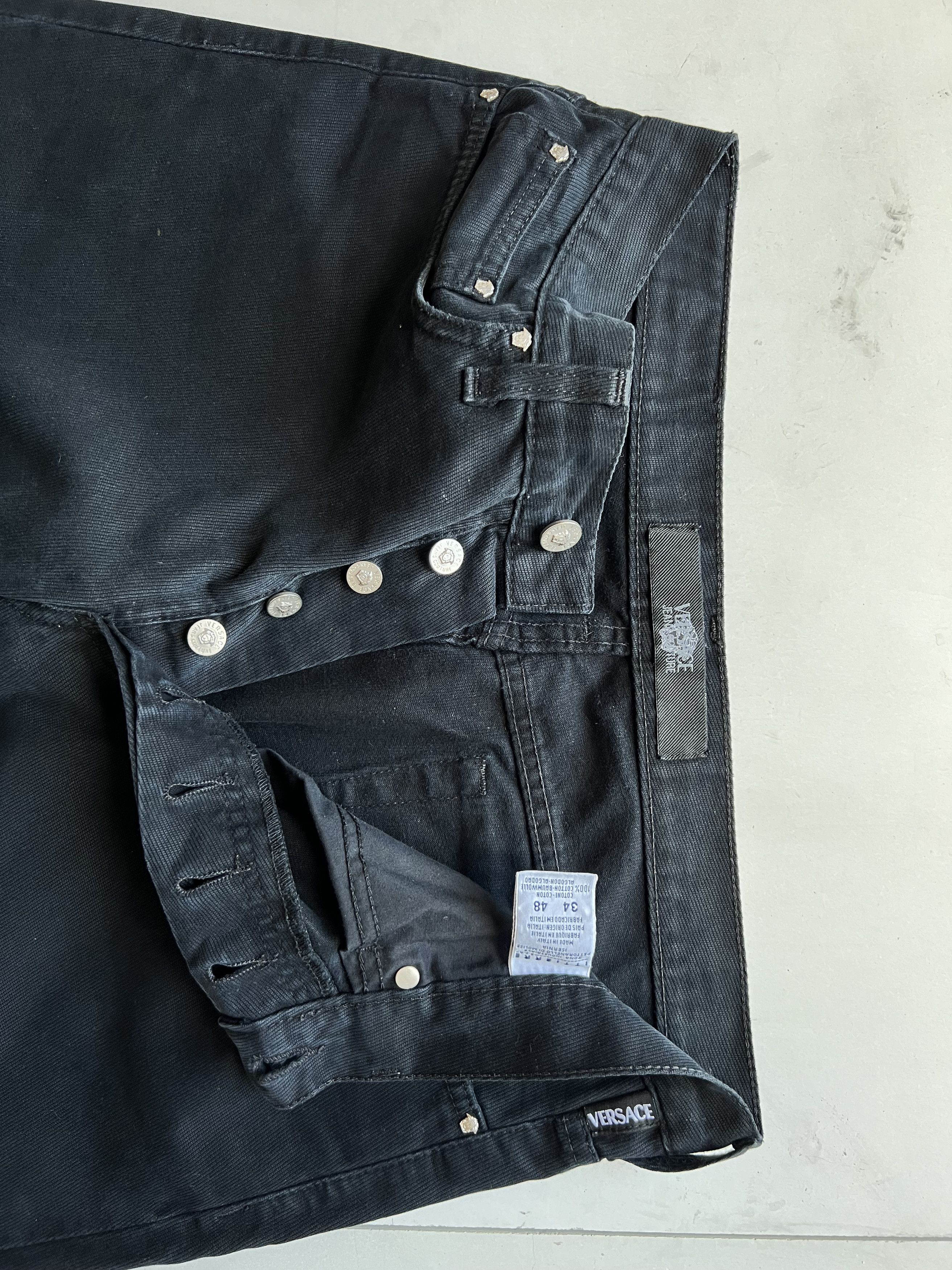 Denime × Versace Jeans Couture Versace Jean Pant Distressed Cropped Embroidered Size US 32 / EU 48 - 6 Thumbnail
