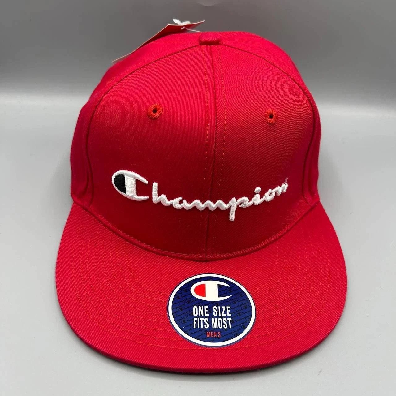 Champion Champion Hat Men Red Embroidered Snap Back Cap Cotton New Size ONE SIZE - 1 Thumbnail