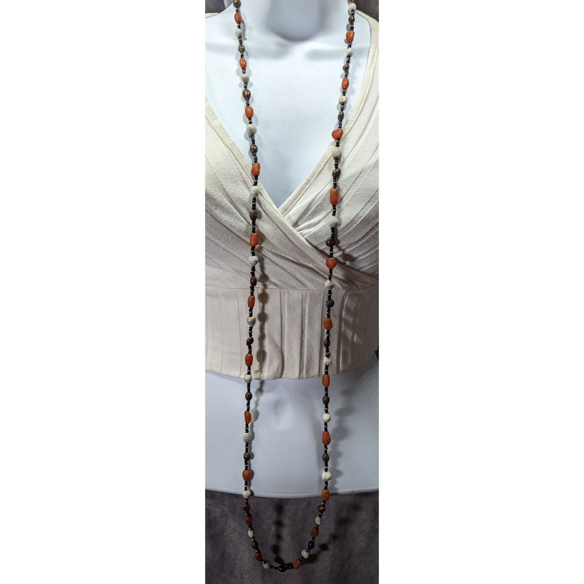 Other Vintage Hippie Bohemian Seed And Glass Beaded Necklace Size ONE SIZE - 4 Thumbnail