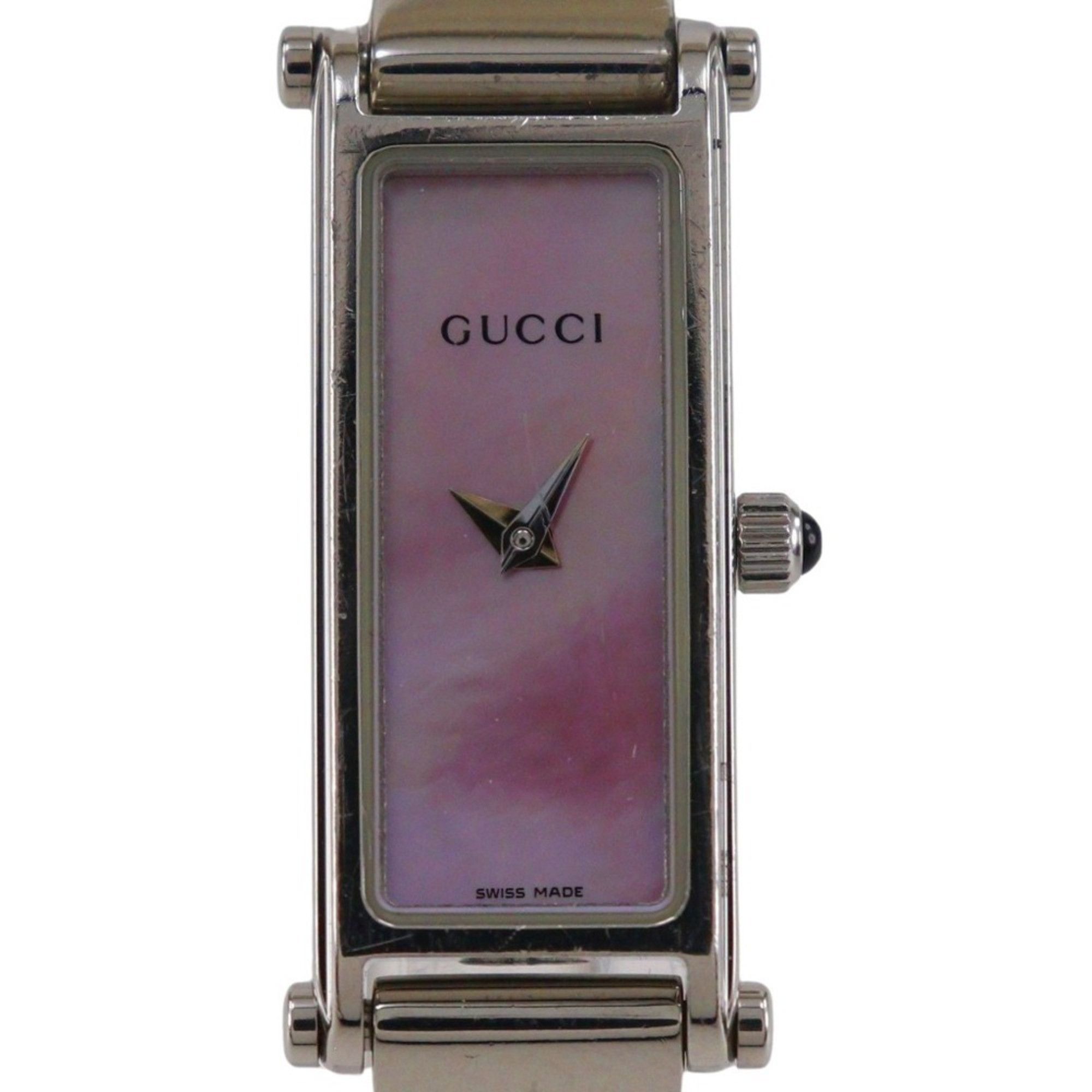 Gucci Gucci 1500L Stainless Steel Quartz Analog Watch with Pink Dial for Women Size ONE SIZE - 1 Thumbnail