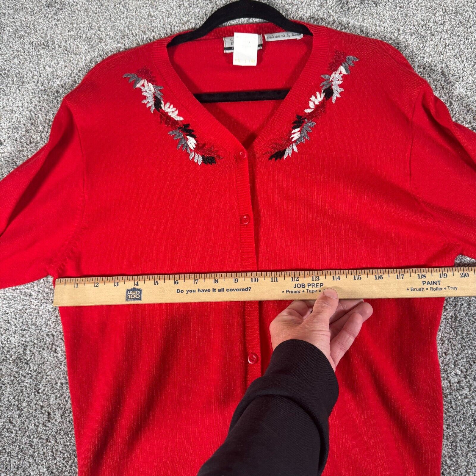 Other Classics by Jantzen Sweater Blouse Set L Petite Embroidered Size L / US 10 / IT 46 - 7 Thumbnail