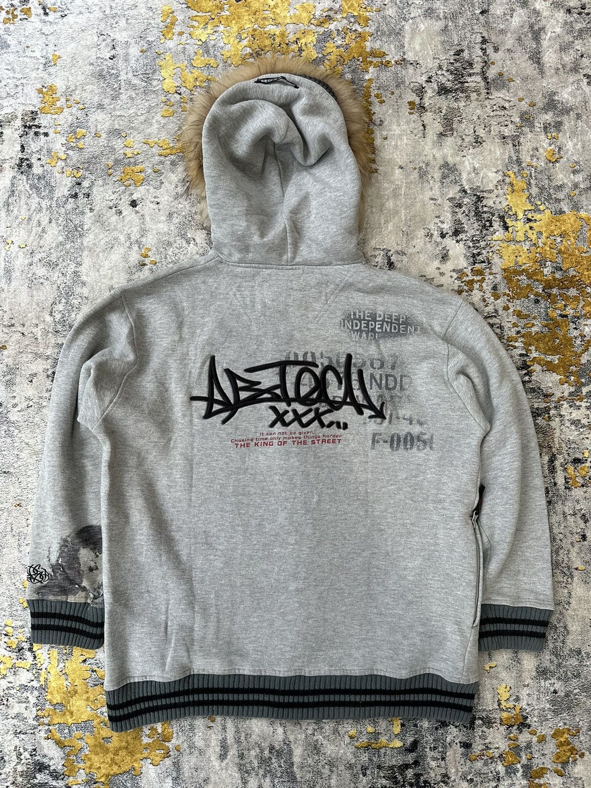 20471120 SICK TRASHED FUR ZIP HOODIE POEM EMBROIDERY IFSIX LGB STYLE Size US XL / EU 56 / 4 - 2 Thumbnail