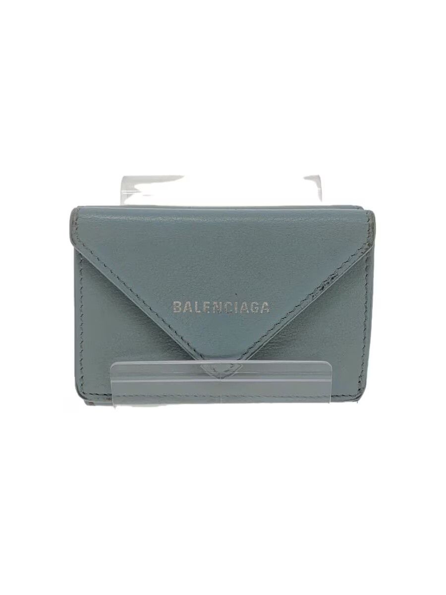 Balenciaga Balenciaga Leather Tri-Fold Wallet Blue Size ONE SIZE - 1 Thumbnail