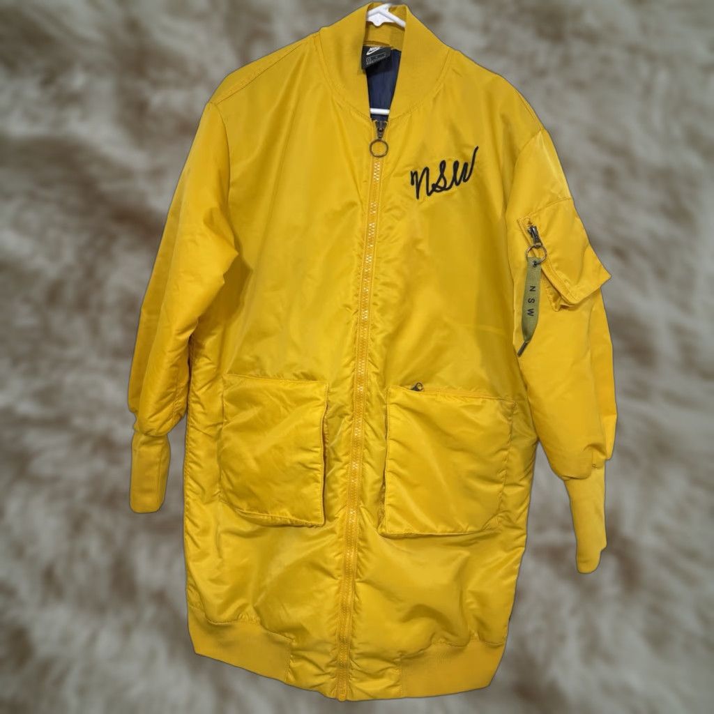 Nike Nike Sportswear NSW Jacket Women's M Yellow - Long Trench Style Activewear Coat Size M / US 6-8 / IT 42-44 - 1 Thumbnail