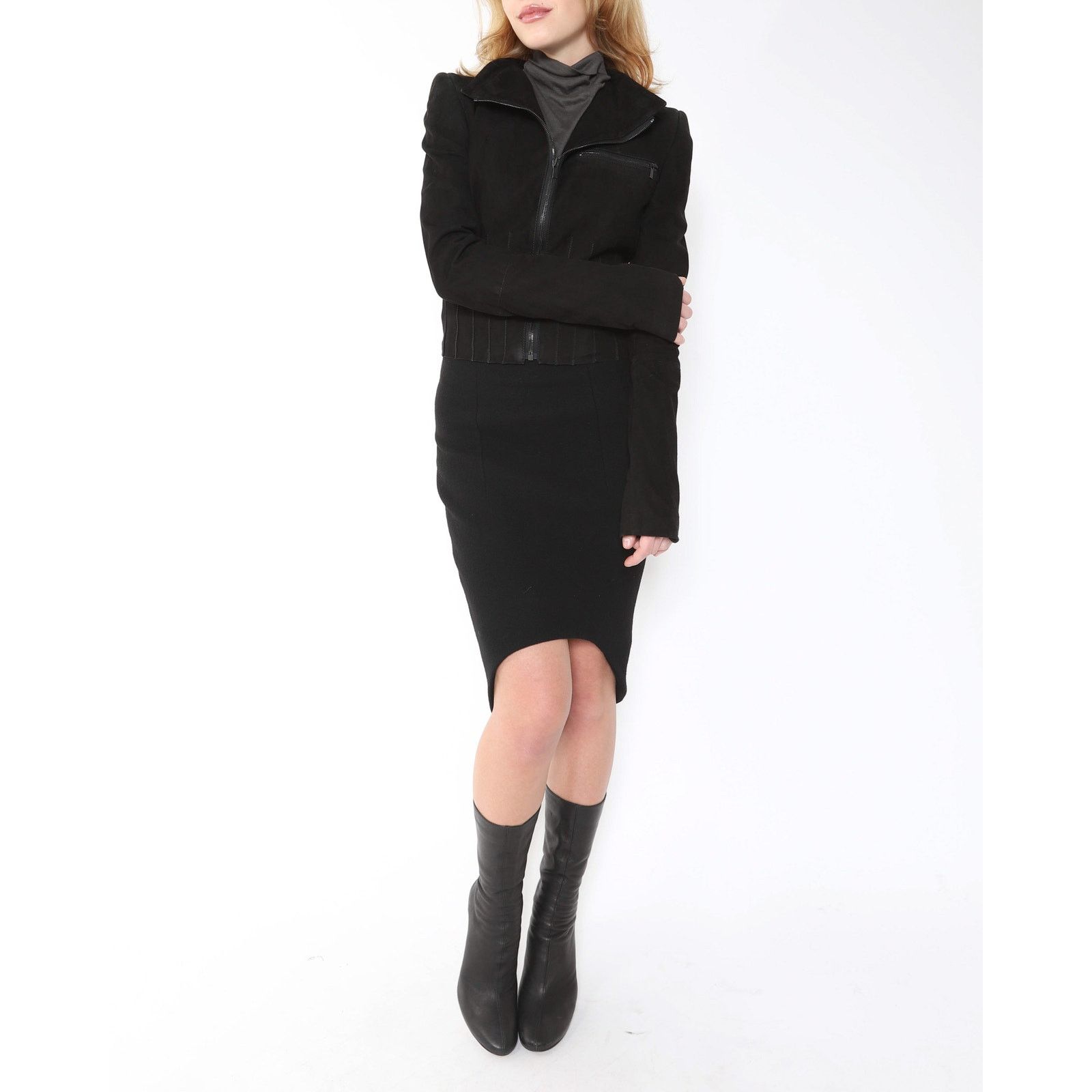 Haider Ackermann SS13 Tailored Zip Jacket in Black Suede Size XS / US 0-2 / IT 36-38 - 6 Thumbnail