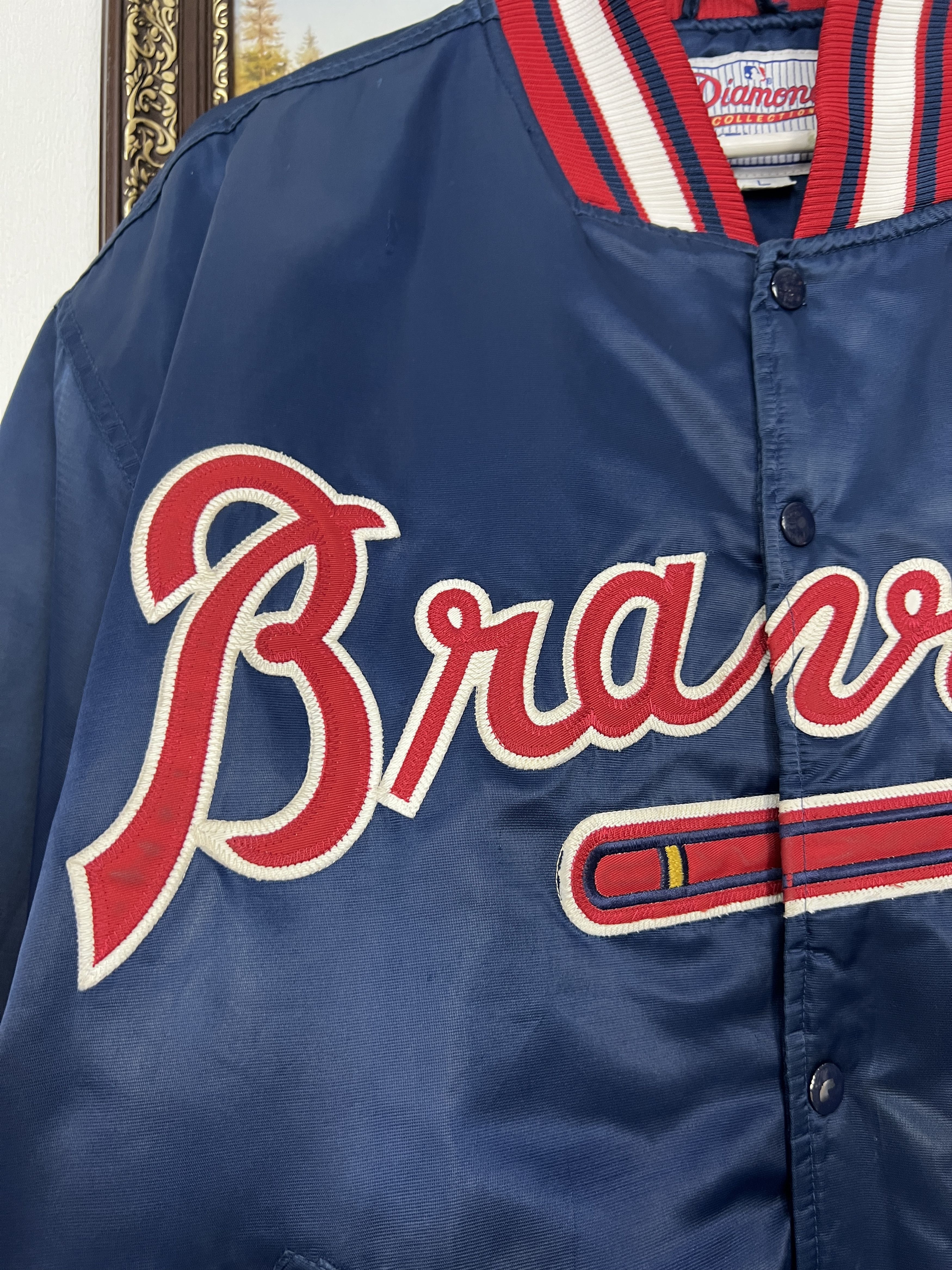 Starter Vintage 90's Starter MLB Atlanta Braves Starter Satin Bomber Size US L / EU 52-54 / 3 - 3 Thumbnail