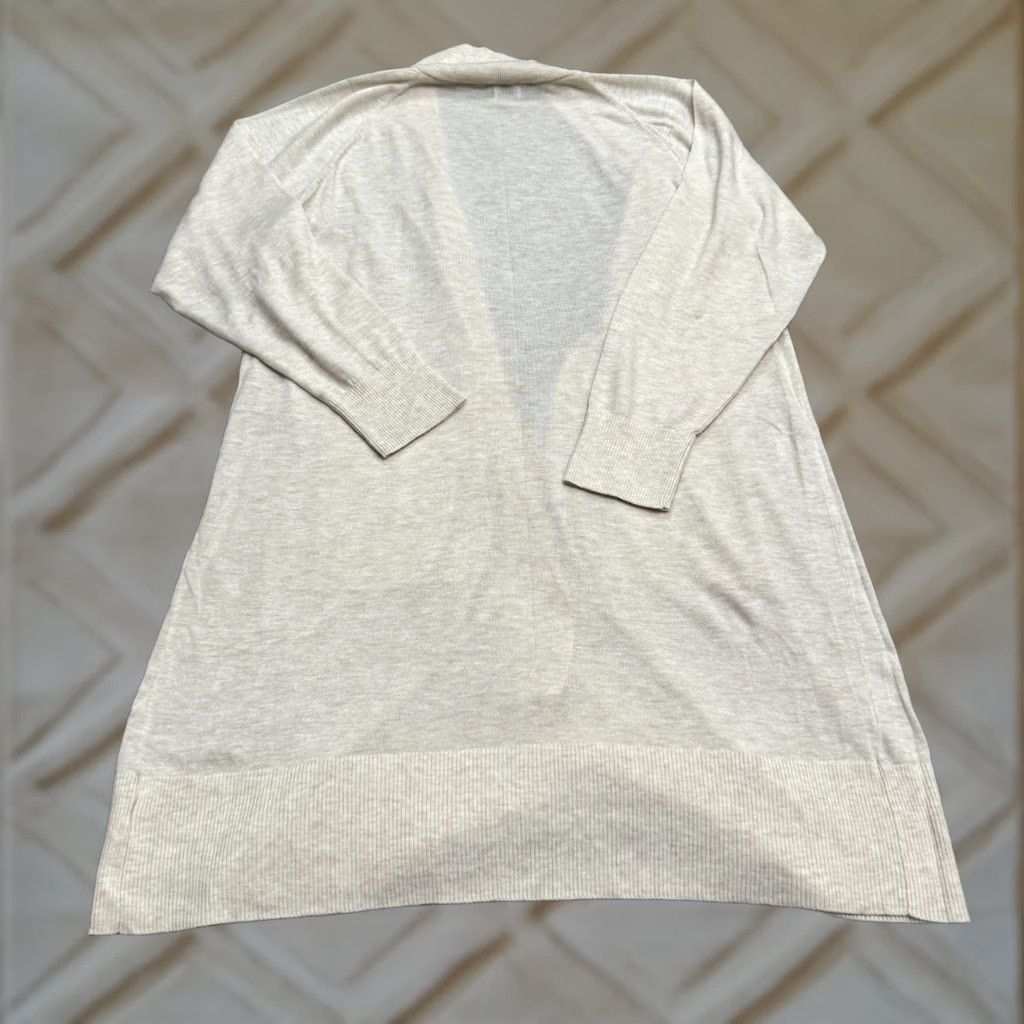 Vintage A New Day Cardigan Womens 3XL Open Front Knit Beige Solid Oatmeal Size XXL / US 16-18 / IT 52-54 - 1 Thumbnail