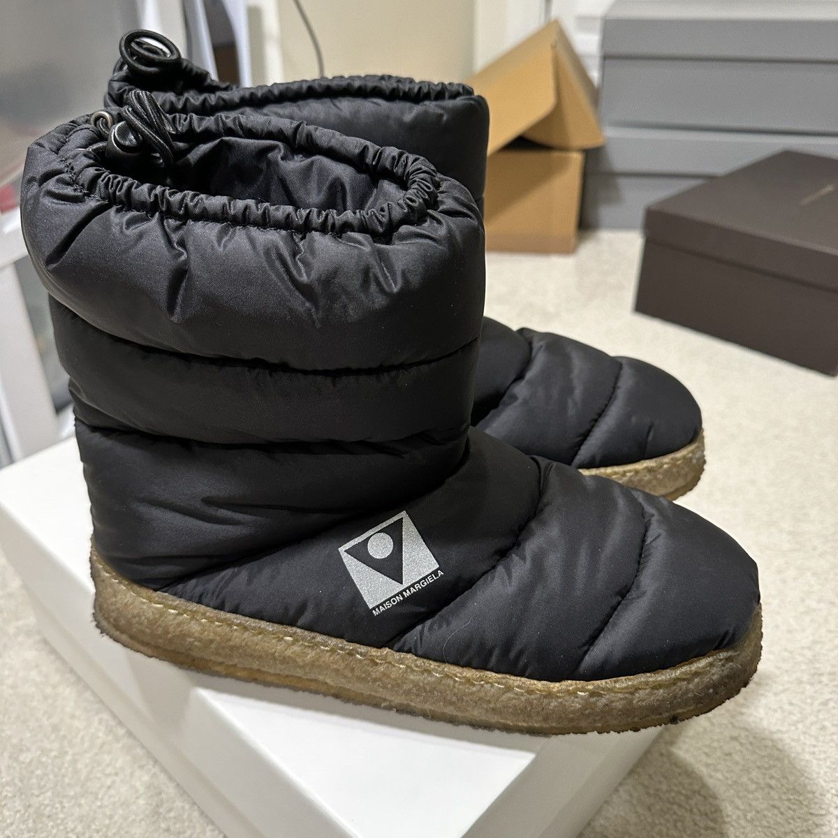 image of Maison Margiela Puffer Boots in Black, Men's (Size 9)