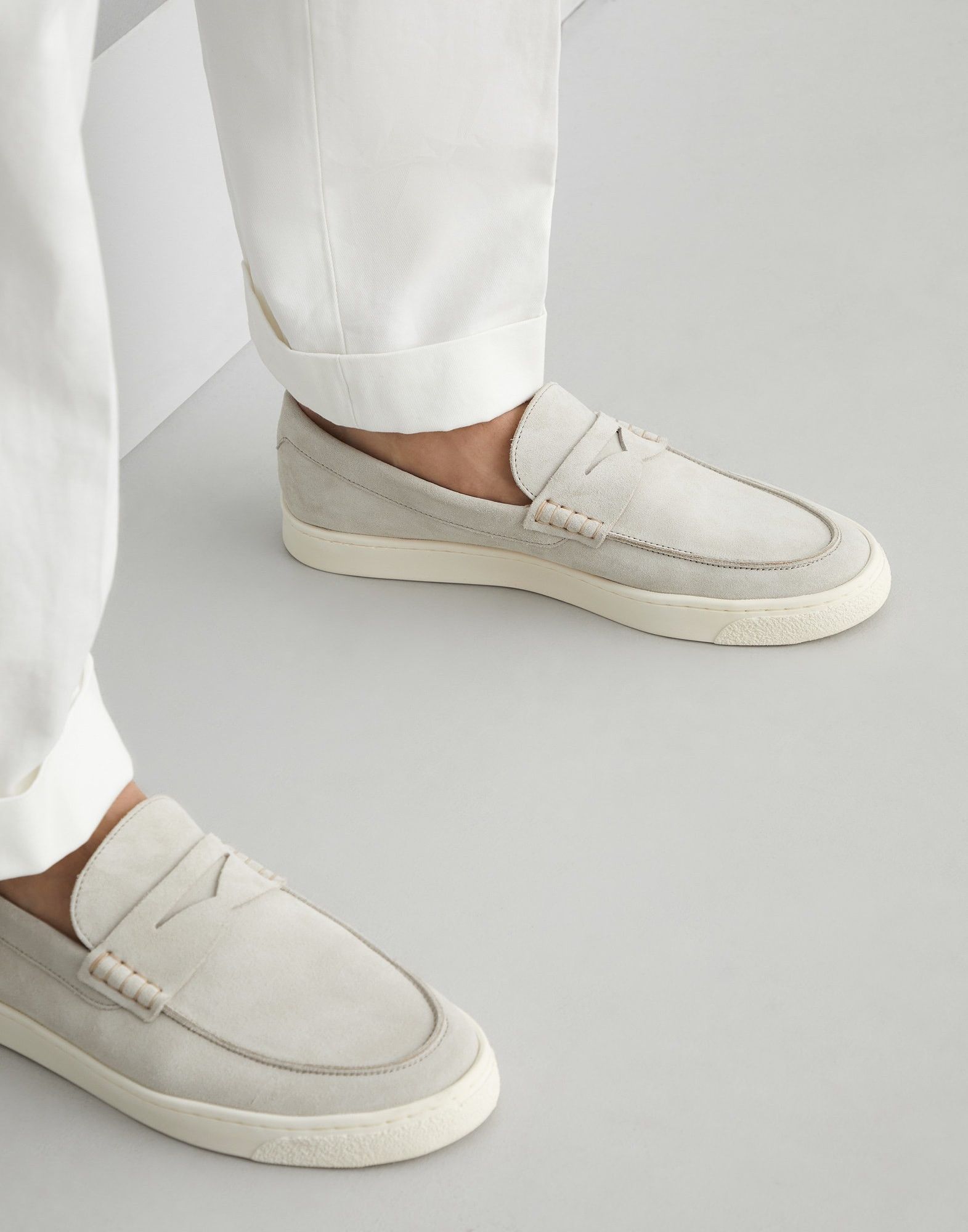 Brunello Cucinelli o1w1db10125 Loafers Sneakers in Natural Size US 10 / EU 43 - 5 Thumbnail