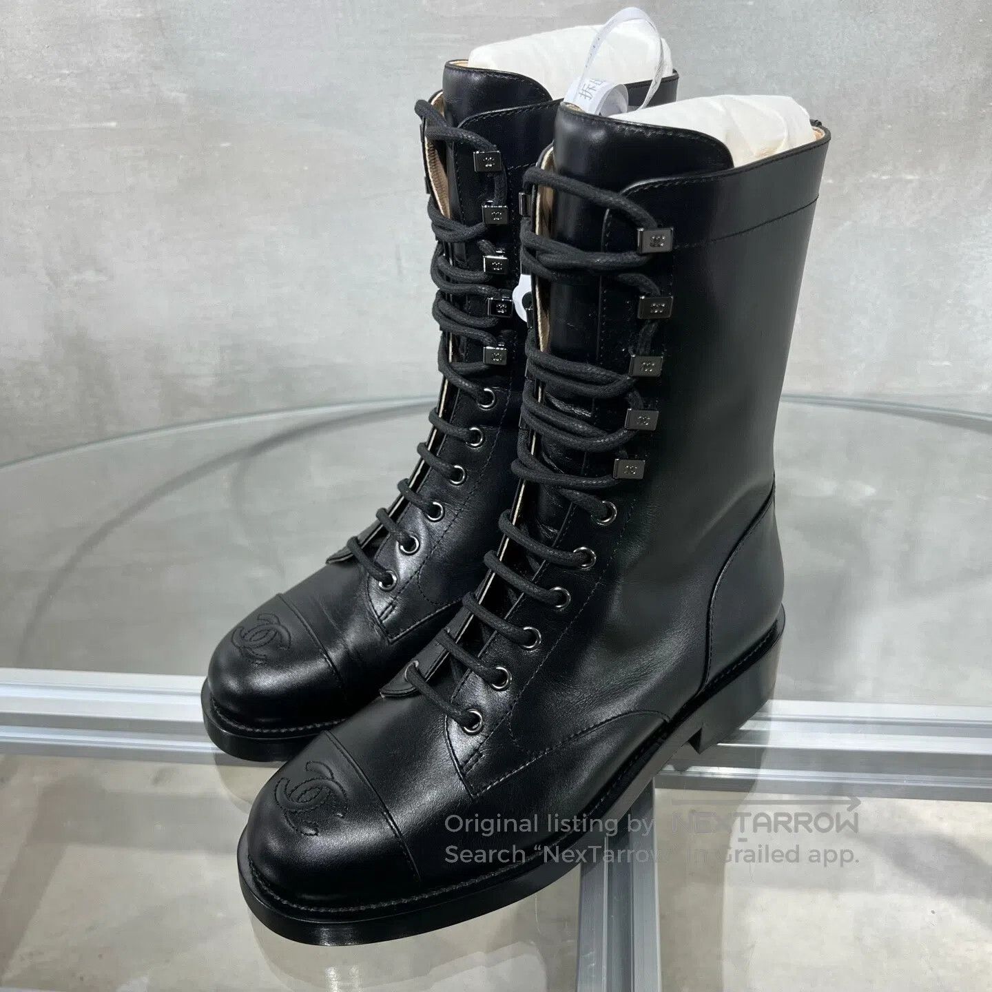 Chanel Chanel Black combat boots Size US 6.5 / IT 36.5 - 1 Thumbnail
