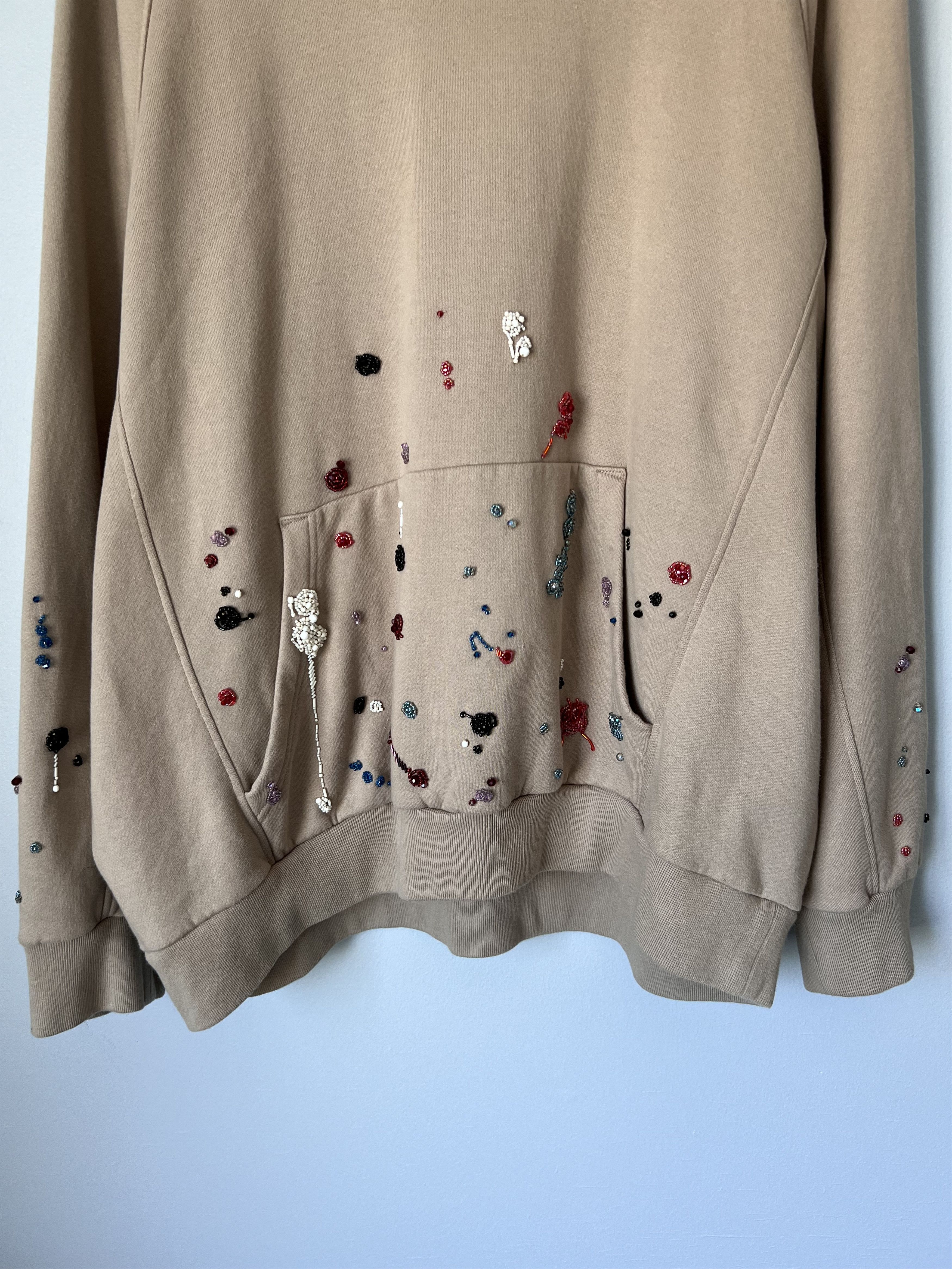 Undercover Undercover Beaded Paint Splatter Hoodie in Beige Size US XL / EU 56 / 4 - 3 Thumbnail