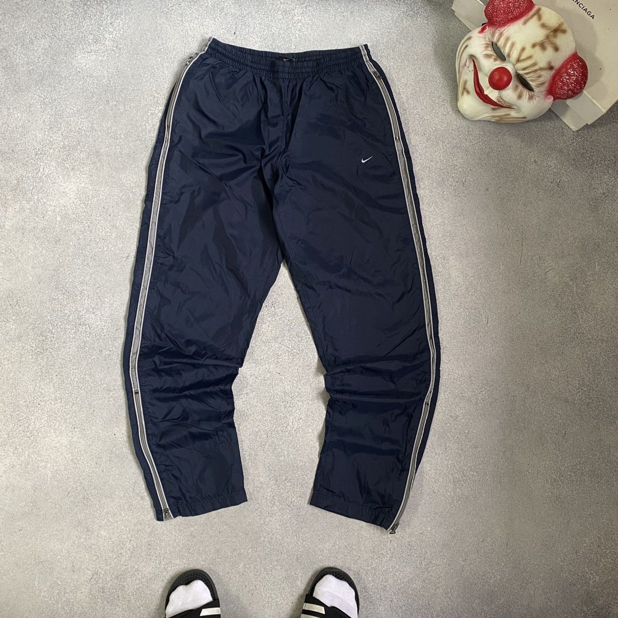 Vintage Nike Track Pants Nylon Drill Y2K Swoosh Logo