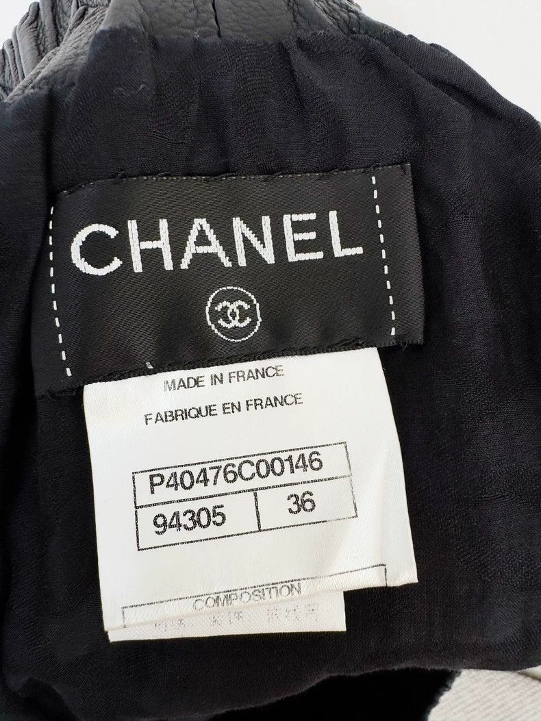 Chanel Chanel Black Leather Skirt Size 36 -2505 Size 35" - 3 Thumbnail