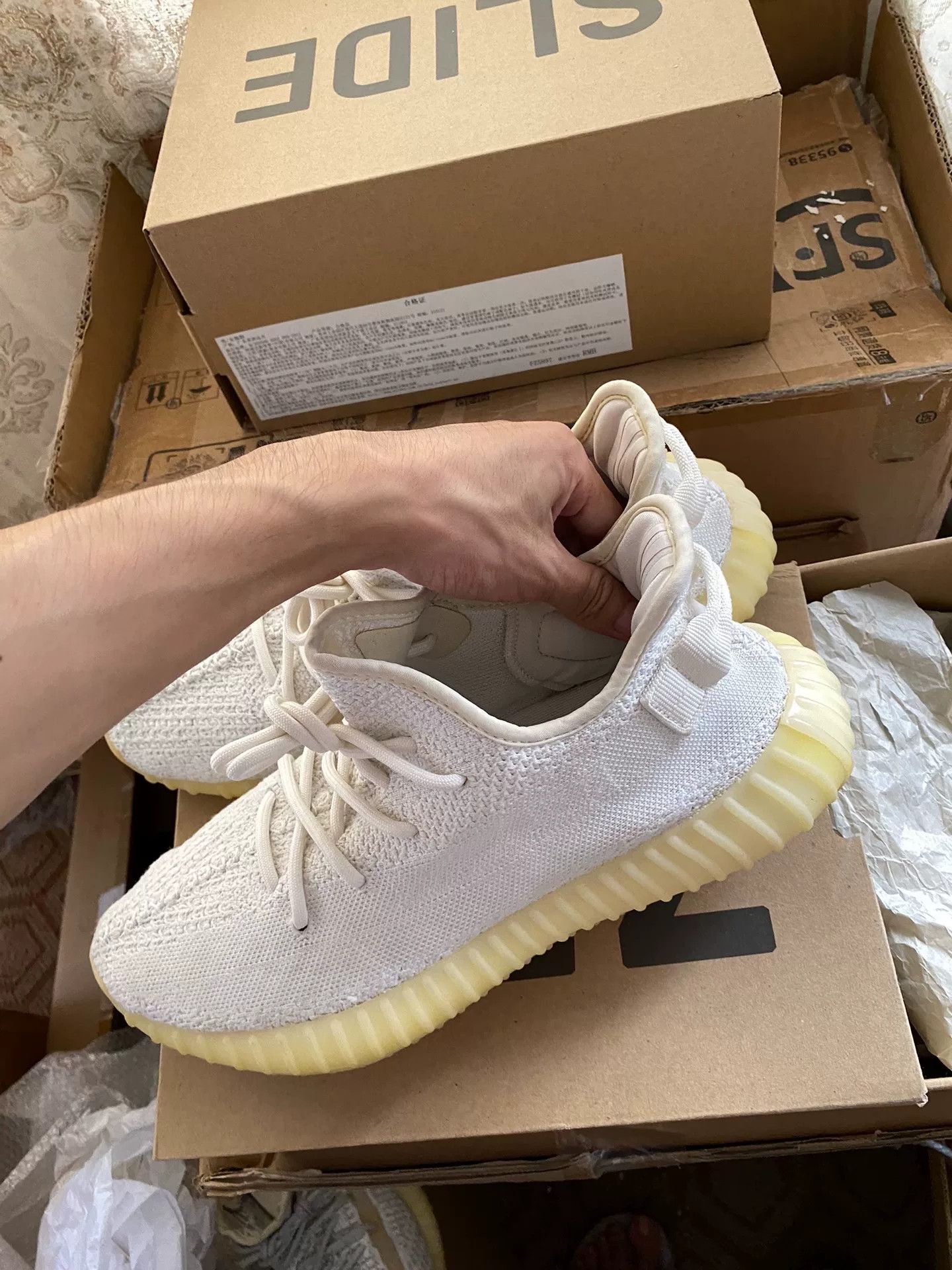 Adidas Adidas YEEZY350 White Lowtop Sneakers 10 Men Size US 10 / EU 43 - 1 Thumbnail