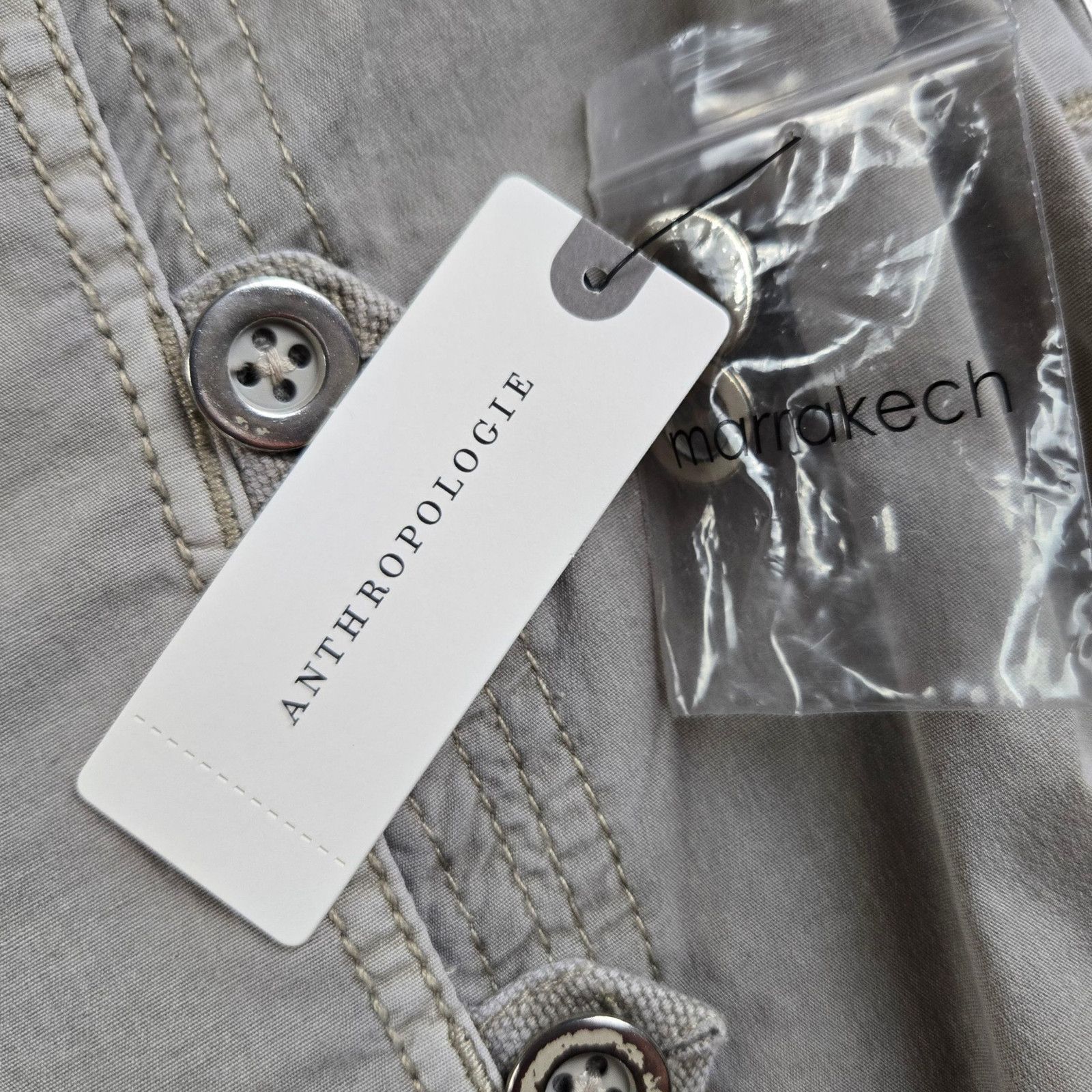 Anthropologie Marrakech Asymmetrical Utility Jacket Pearl Gray Size L Size L / US 10 / IT 46 - 7 Thumbnail