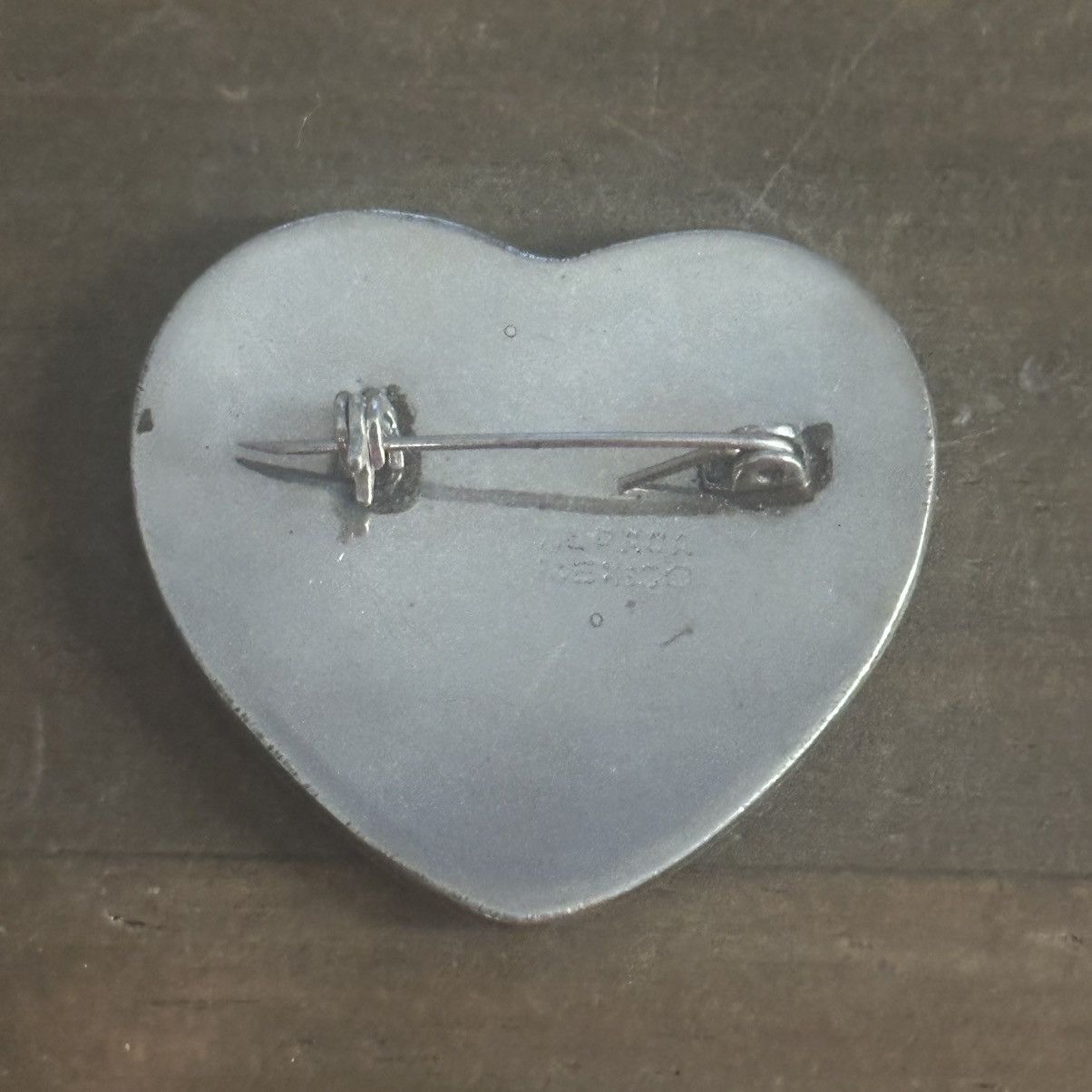 Vintage Vintage Alpaca Mexico mother of pearl tulip heart brooch Size ONE SIZE - 4 Thumbnail