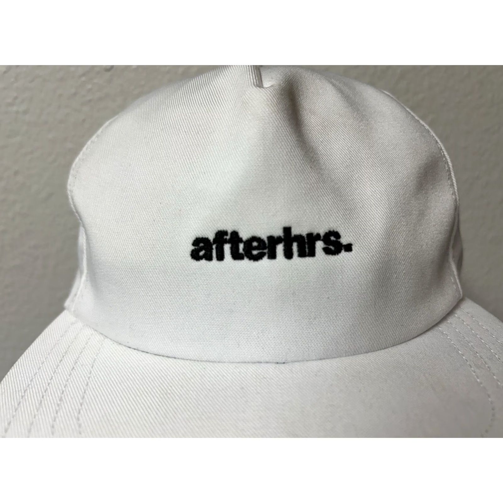 Vintage Afterhrs. Snapback Hat Embroidered White Men's One Size White Lightweight Breathable Adjustable Casual Workwear Travel USA Sports Hat Size ONE SIZE - 2 Thumbnail