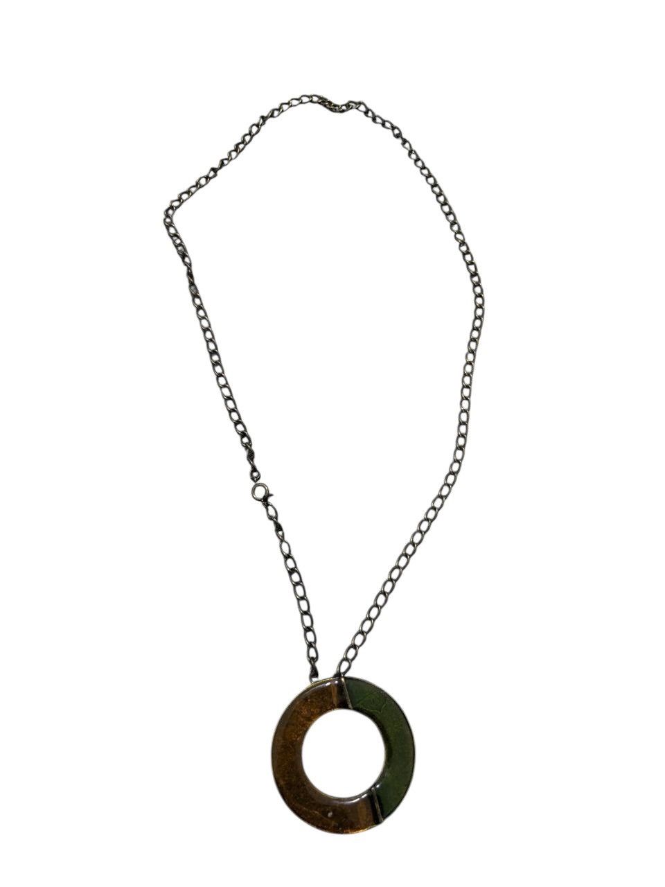 Vintage RARE CALVIN KLEIN INSPIRED TWISTED CIRCLE PENDANT NECKLACE Size ONE SIZE - 1 Thumbnail