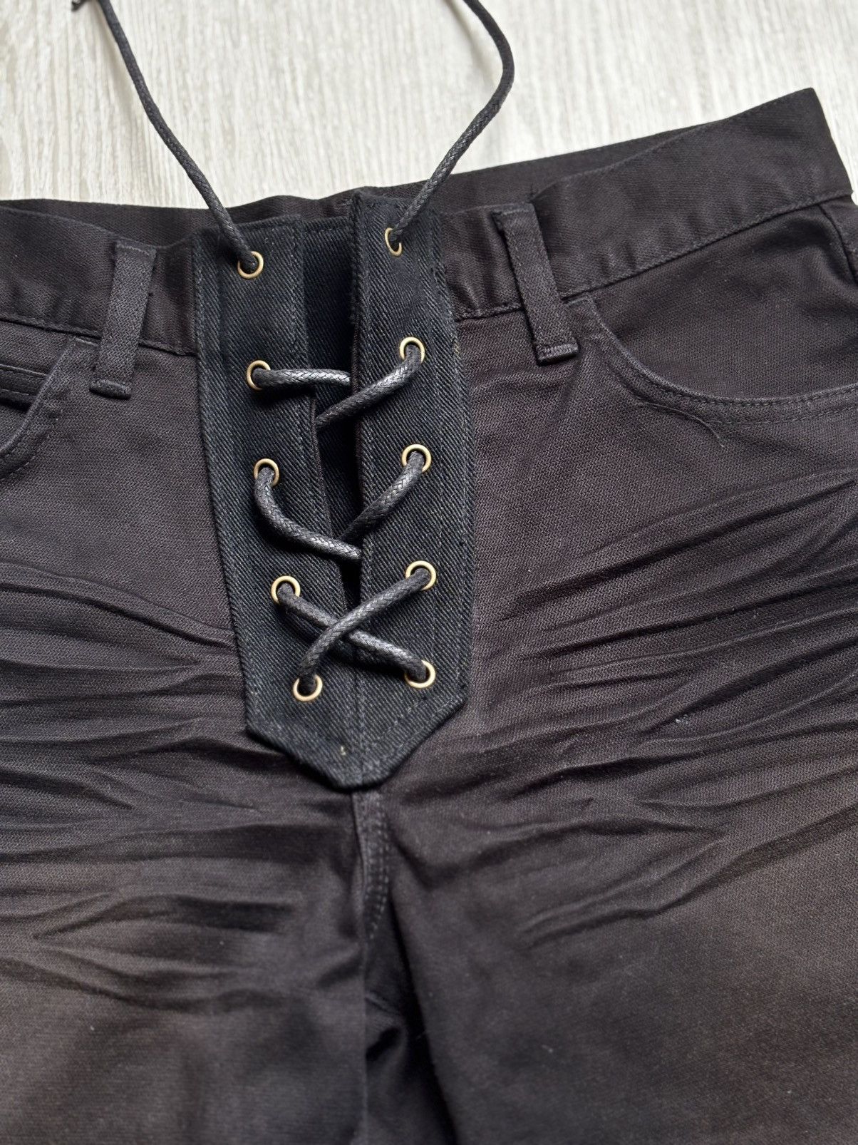 Japanese Brand Wrangler lace up flare jeans Size US 27 - 3 Thumbnail