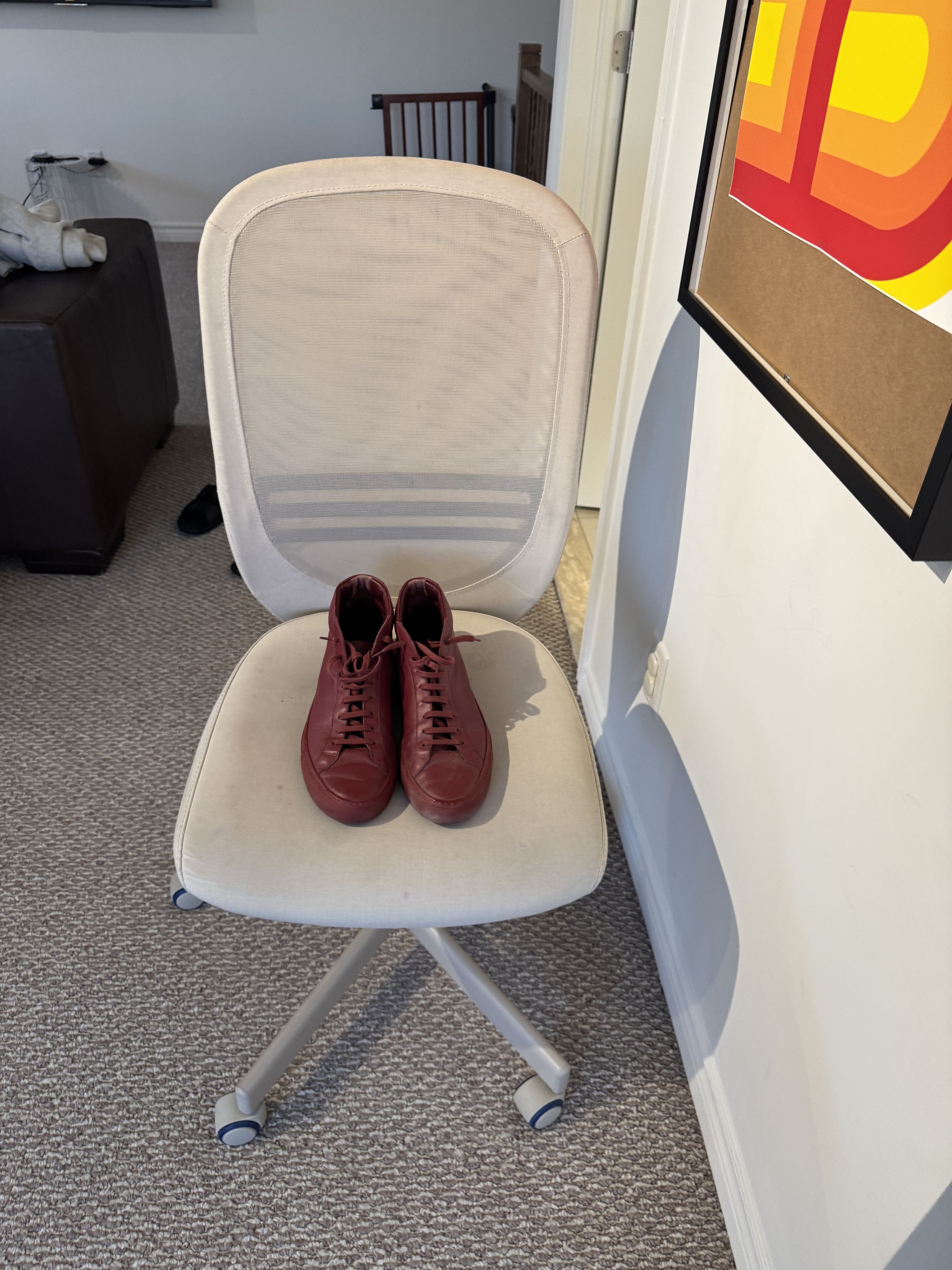 Common Projects Common Projects Achilles Mid Burgundy Leather Size US 11 / EU 44 - 8 Thumbnail