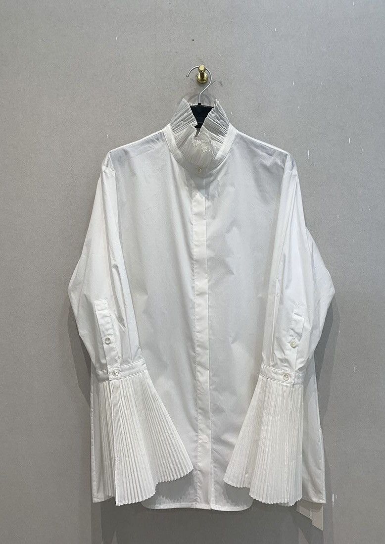Other White Pleated Sleeve Shirt — Quiet Elegance Size L / US 10 / IT 46 - 6 Thumbnail
