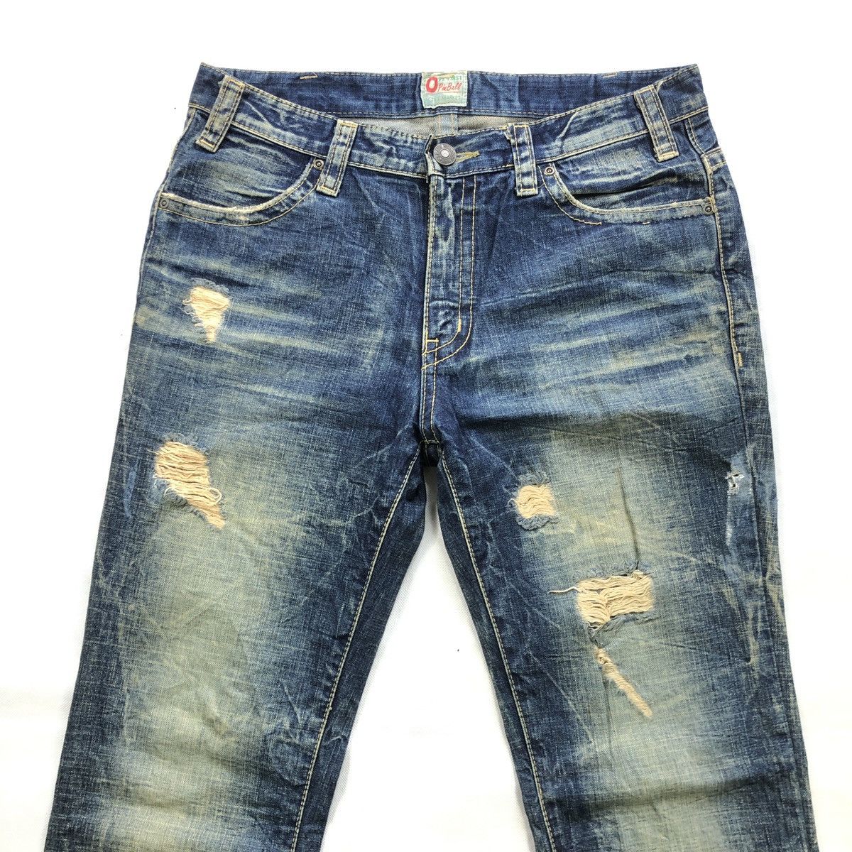 20471120 × Hysteric Glamour × Japanese Brand O PinBall Flare Distressed Denim Pant Size US 32 / EU 48 - 5 Thumbnail